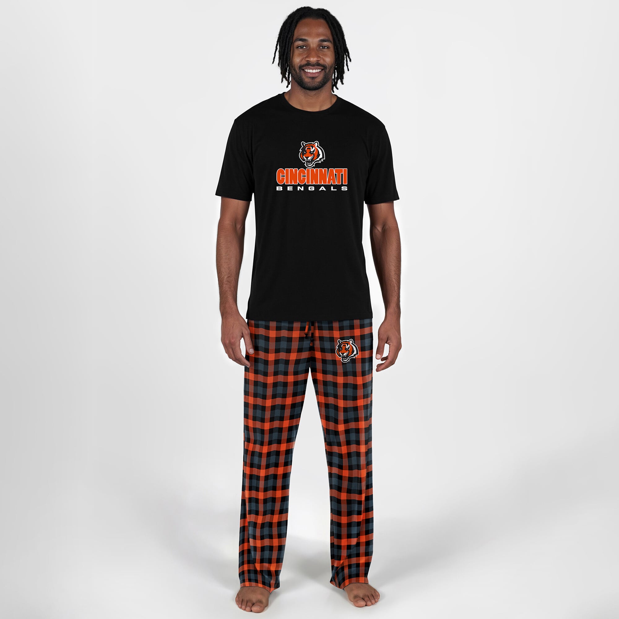 Men's Concepts Sport Black Cincinnati Bengals Big & Tall Highland Sleep Set
