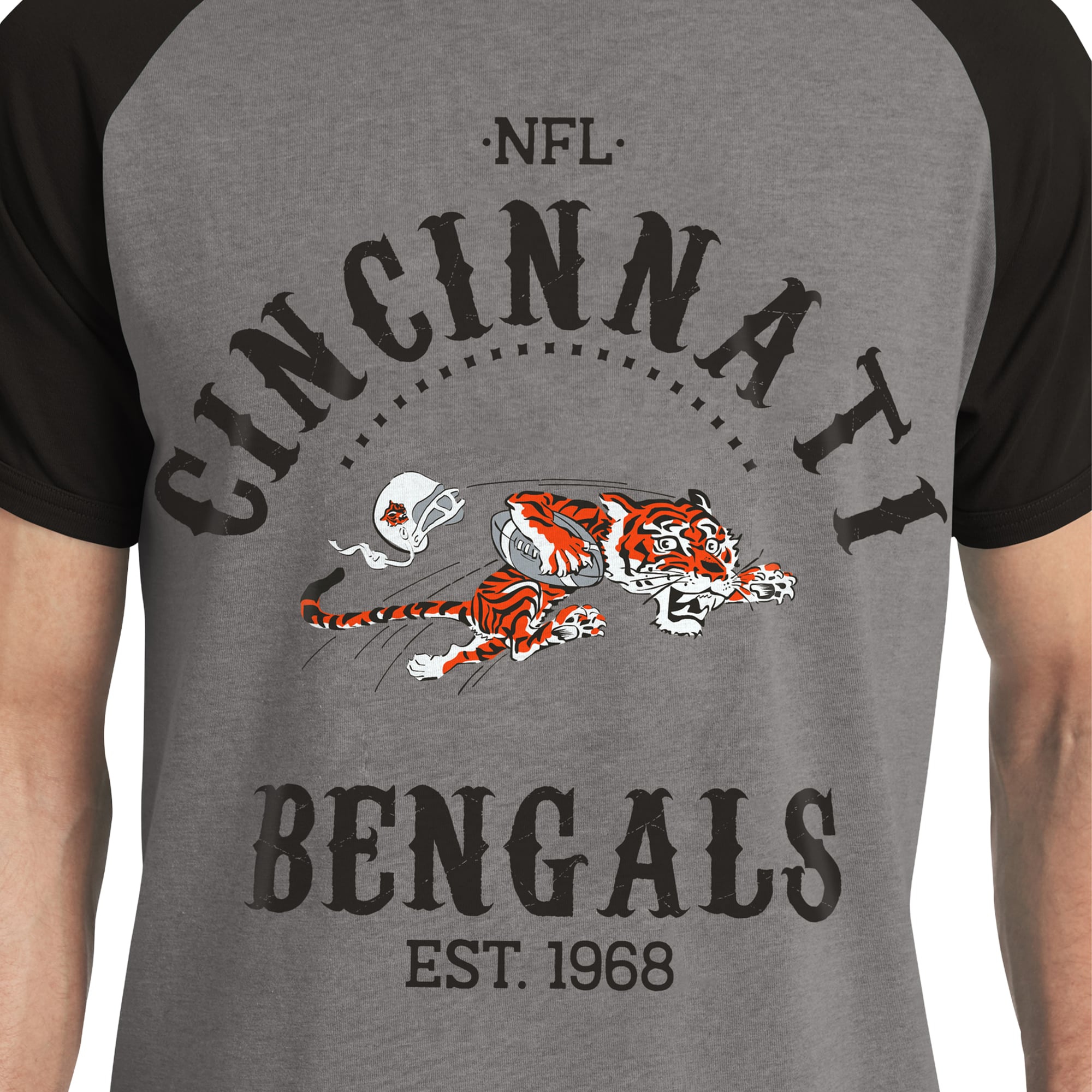 T-shirt raglan noir Cincinnati Bengals de la collection Darius Rucker pour homme par Fanatics