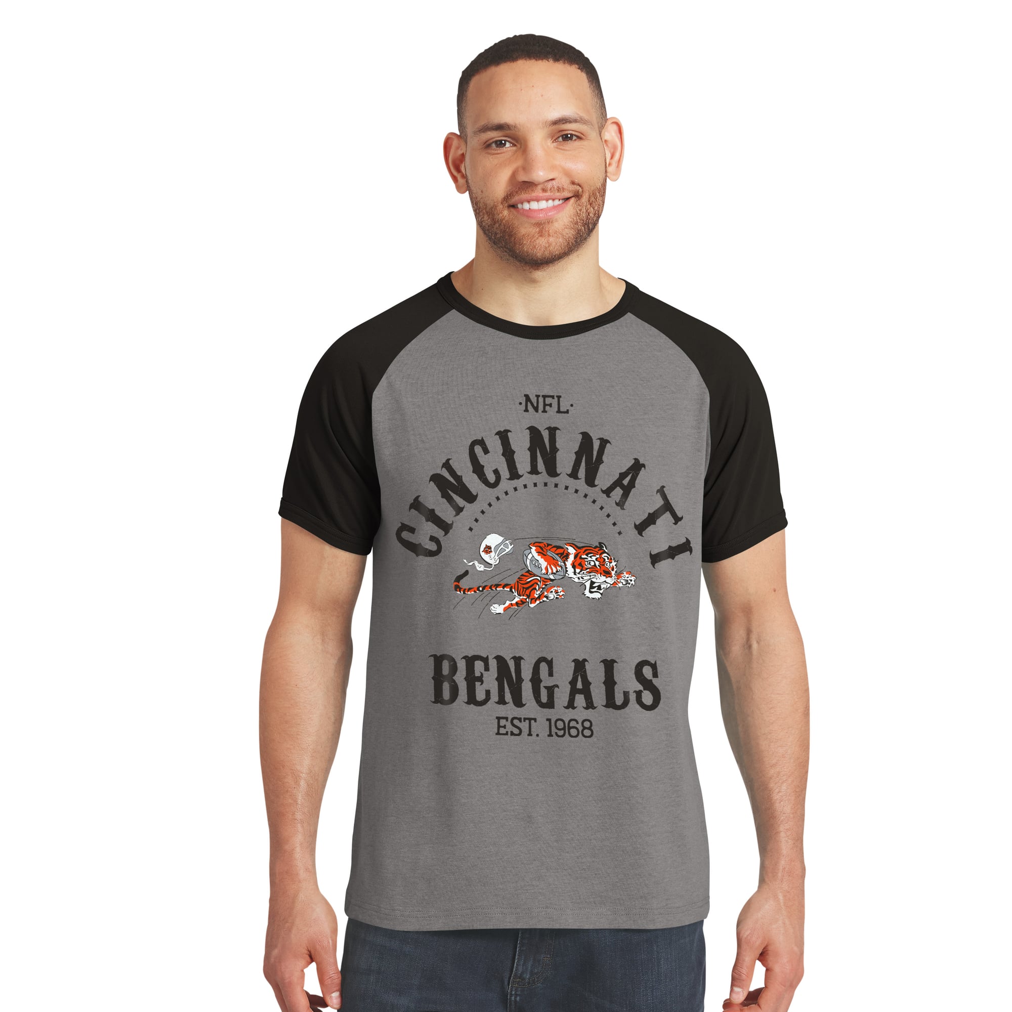 T-shirt raglan noir Cincinnati Bengals de la collection Darius Rucker pour homme par Fanatics