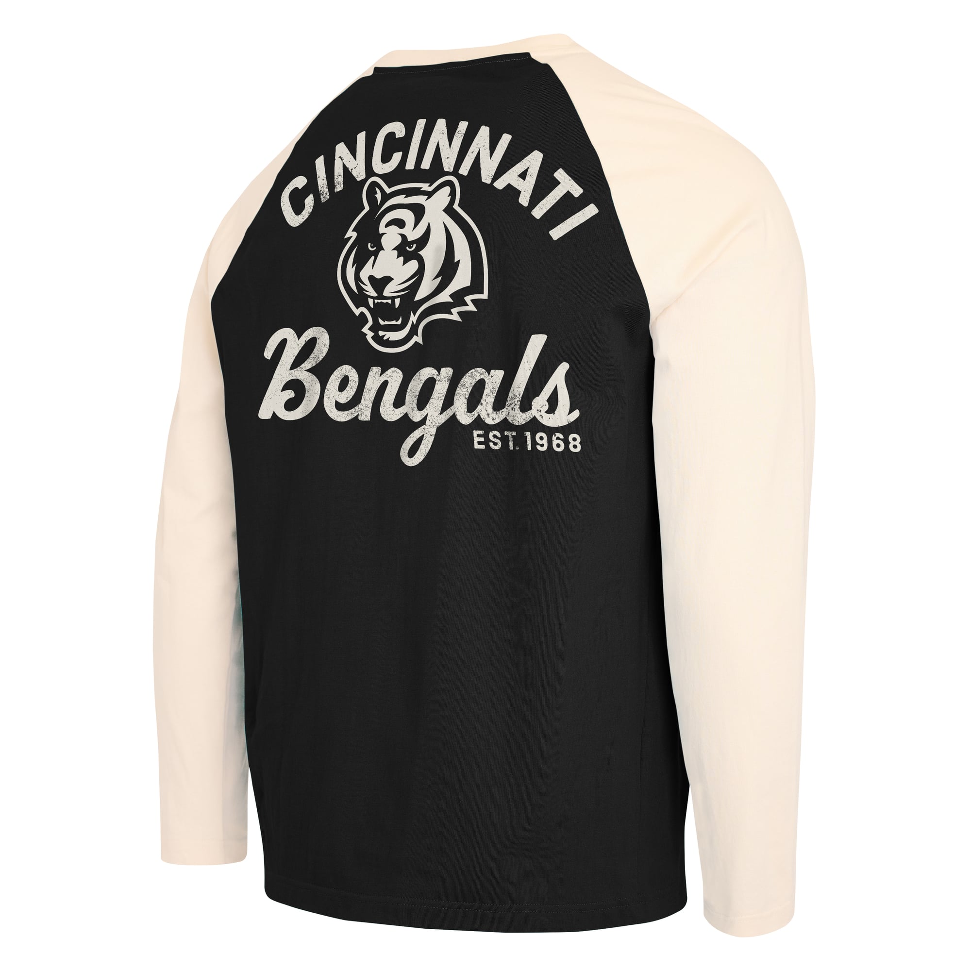 Men's Darius Rucker Collection by Fanatics Black/Cream Cincinnati Bengals Henley Long Sleeve T-Shirt
