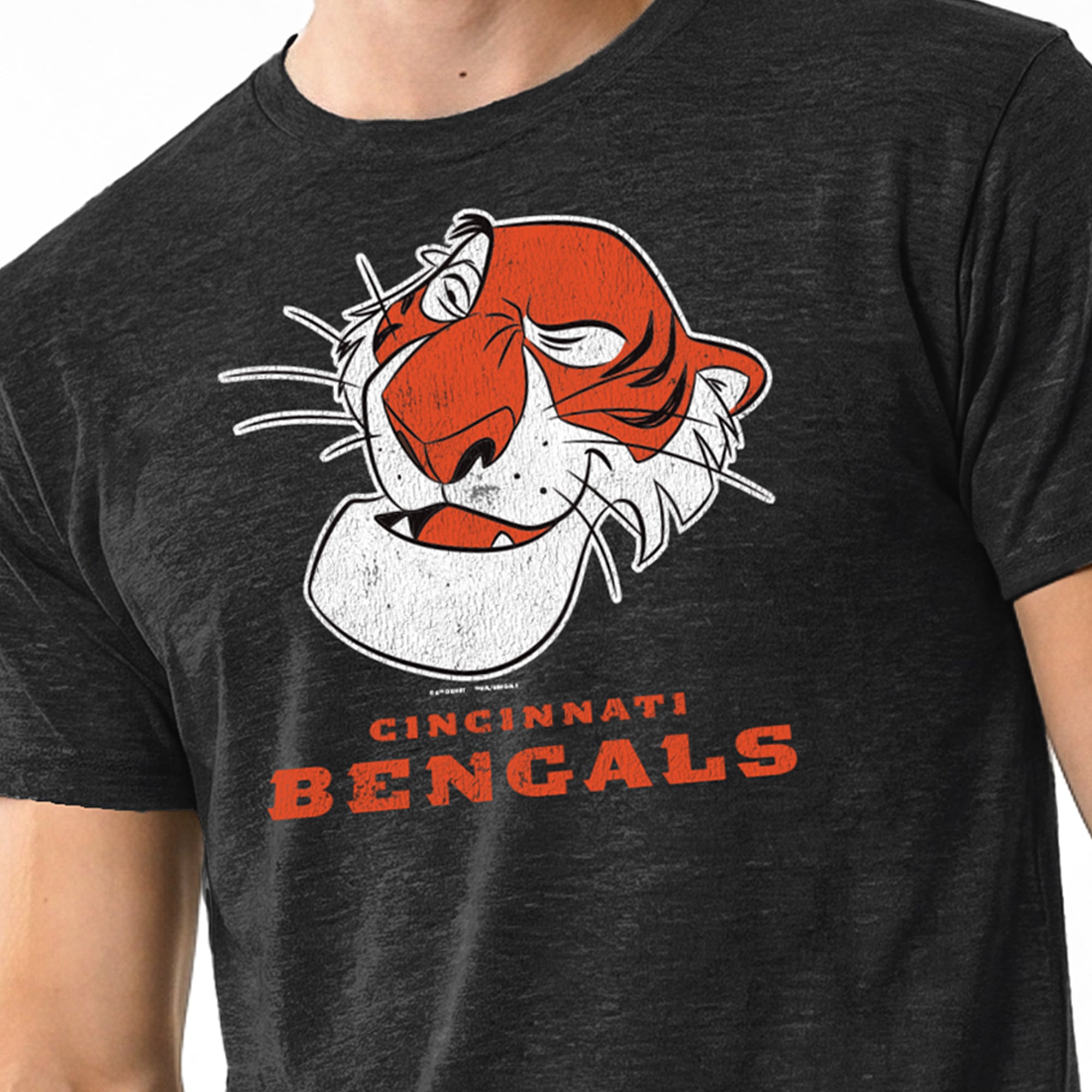 T-shirt homme Disney x Champion noir Cincinnati Bengals Shere Khan Tri-Blend