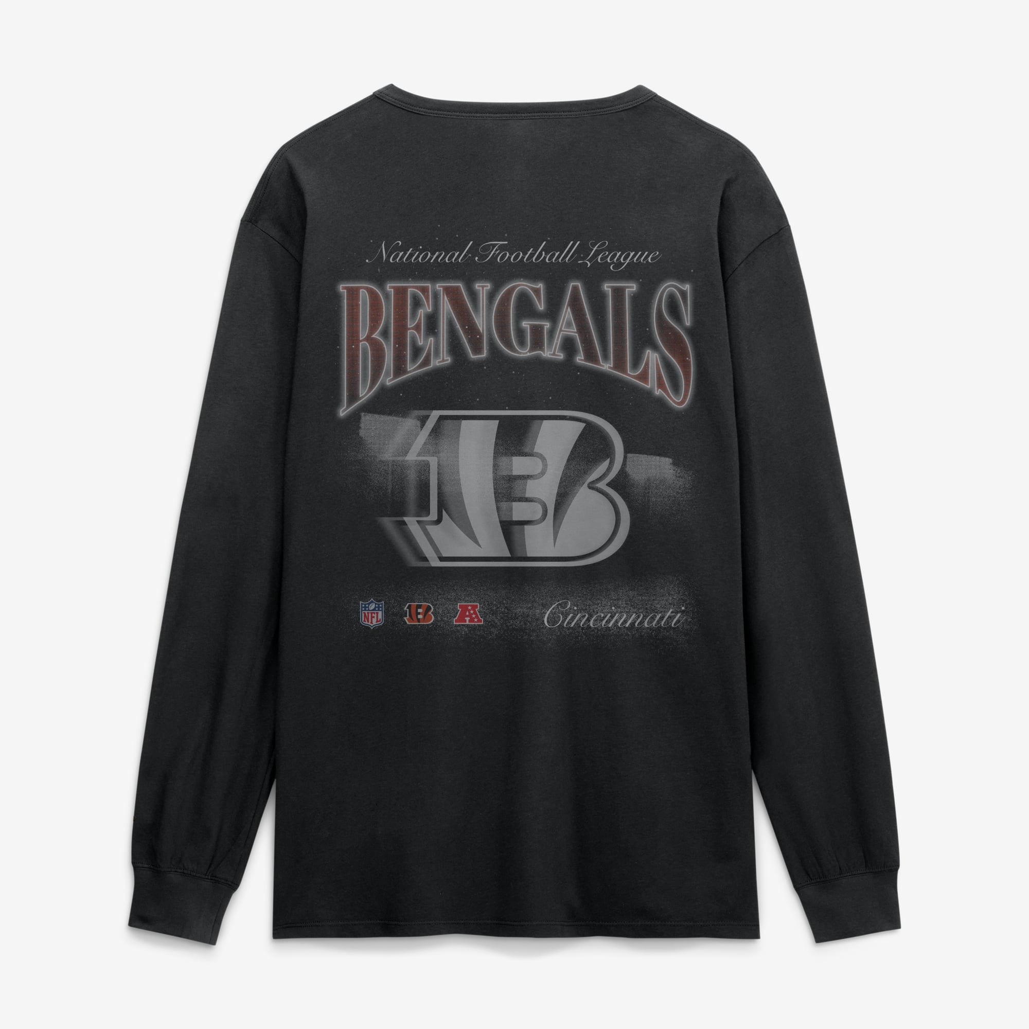 Men's Fanatics Black Cincinnati Bengals Midnight Falls Long Sleeve T-Shirt