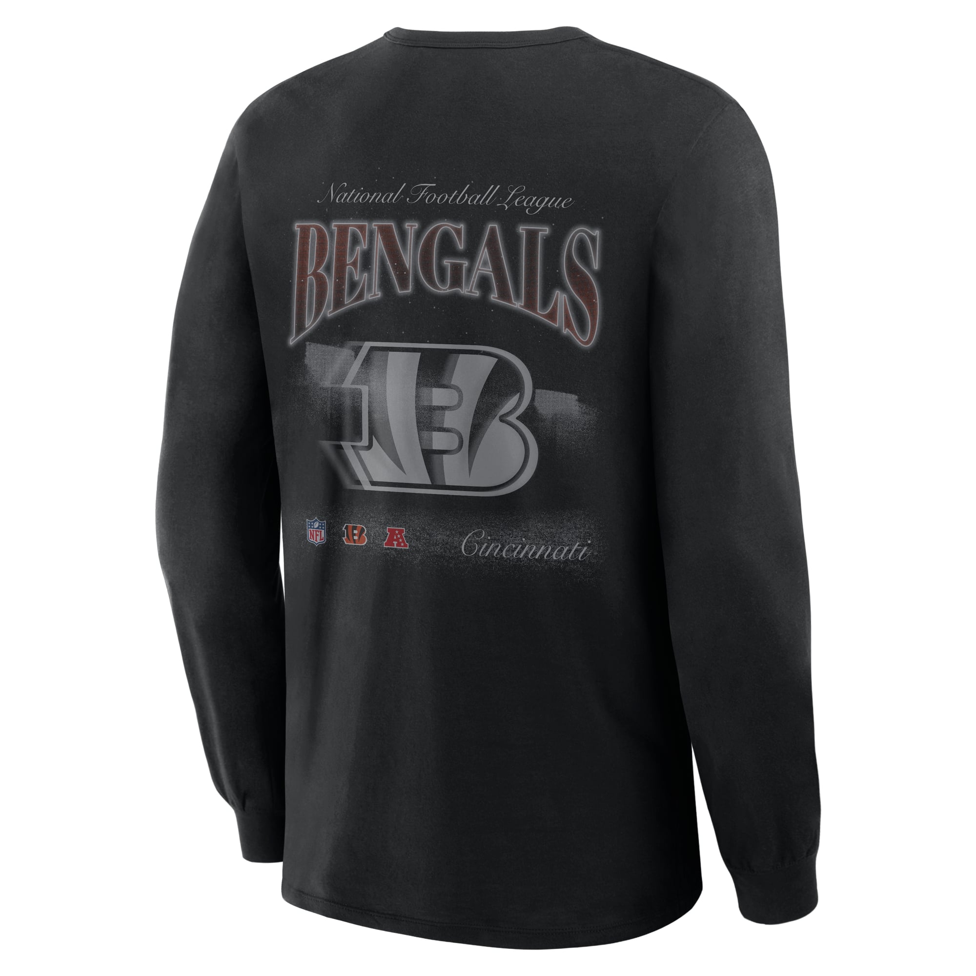 Men's Fanatics Black Cincinnati Bengals Midnight Falls Long Sleeve T-Shirt