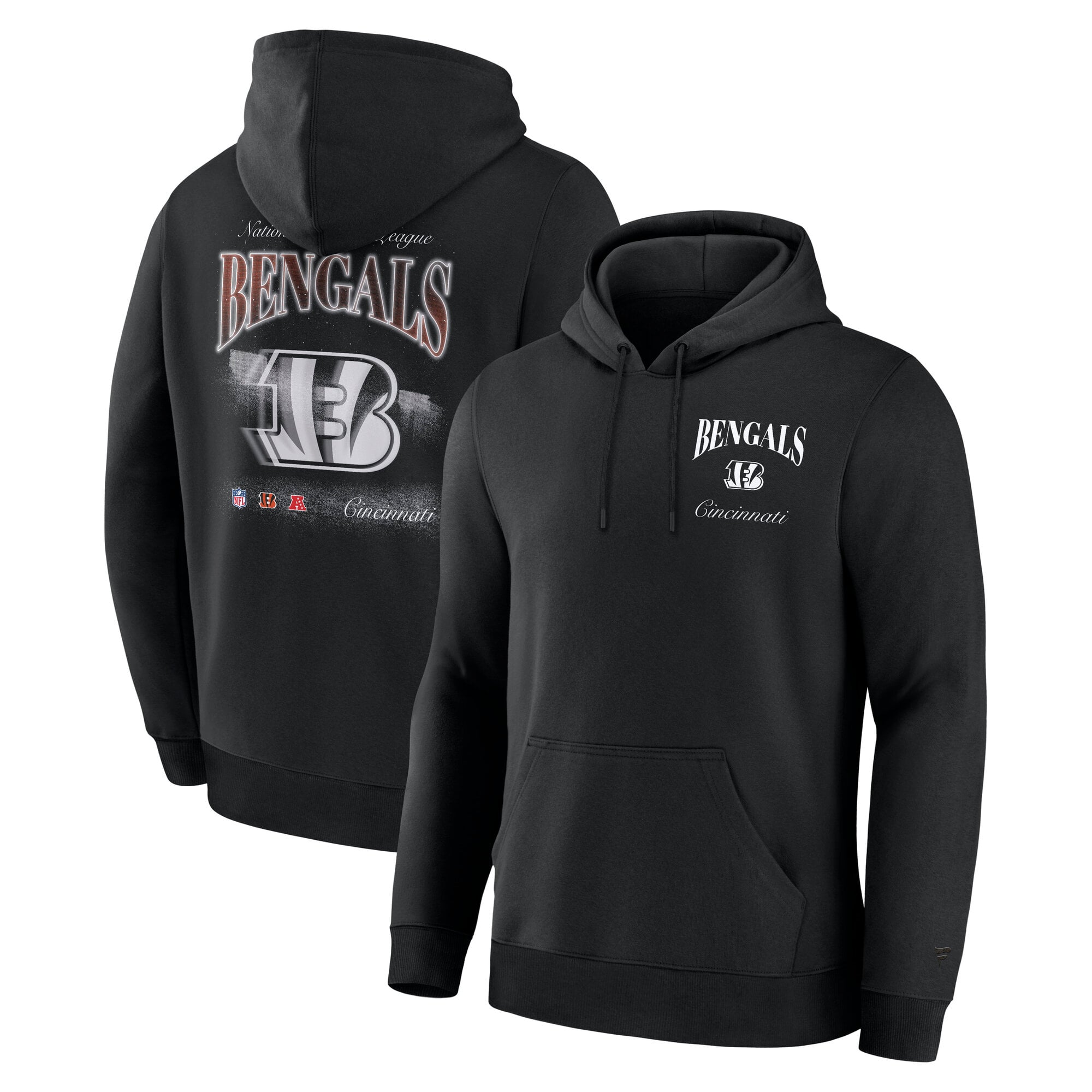 Men's Fanatics Black Cincinnati Bengals Nightfall Long Sleeve Fleece Hoodie