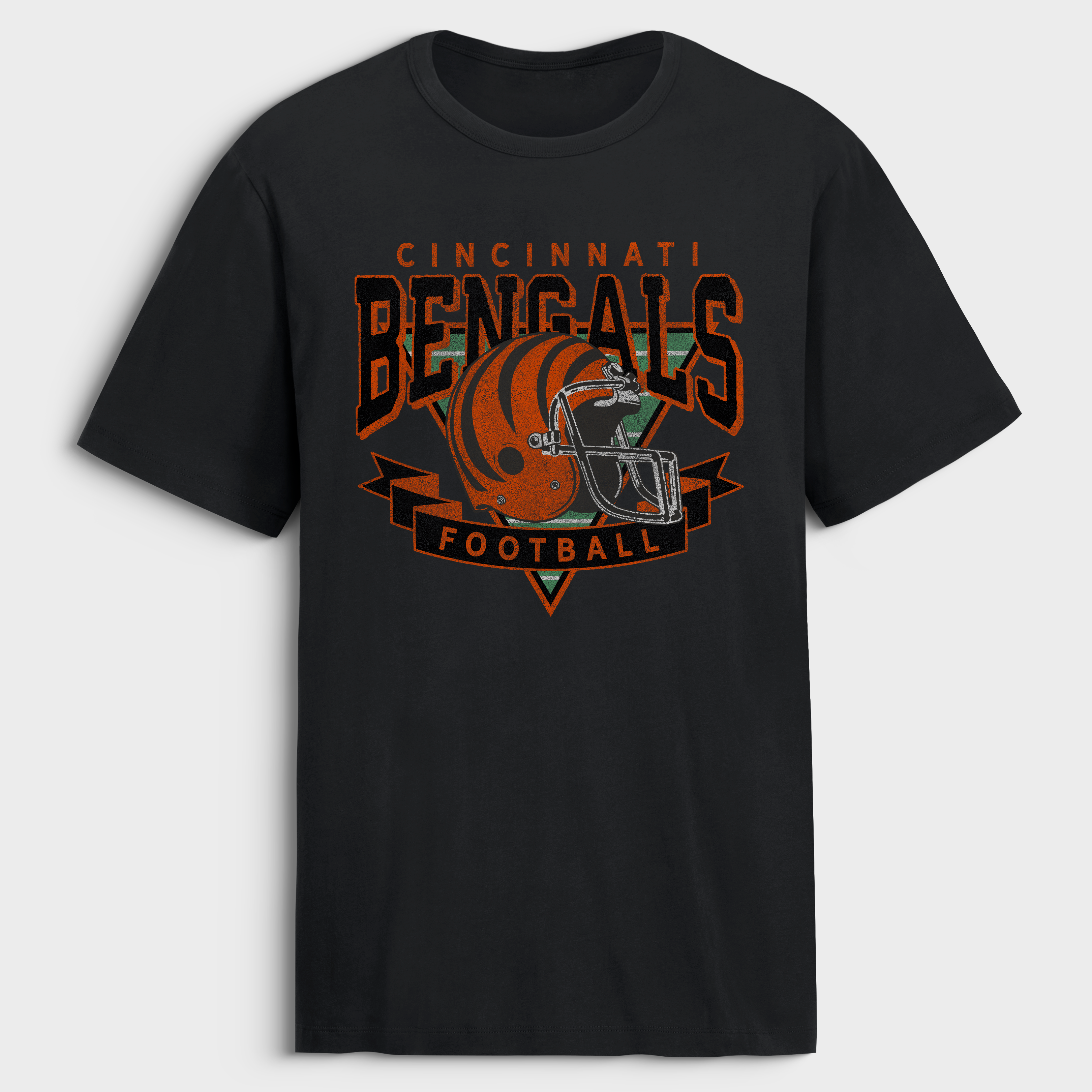 Men's Fanatics Black Cincinnati Bengals Old Fashion Rushing Legacy Cotton T-Shirt