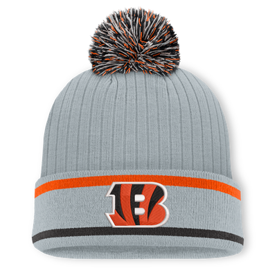 Cincinnati Bengals Fanatics Fissure Cuffed Knit Hat with Pom - Gray