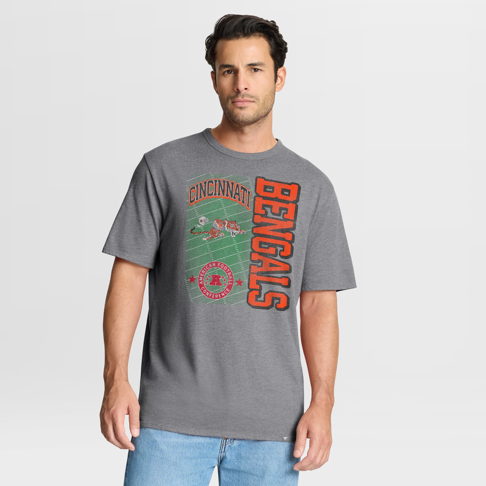 T-shirt Fanatics Heather Gray Cincinnati Bengals Tribute Direct Handoff Tri-Blend pour homme