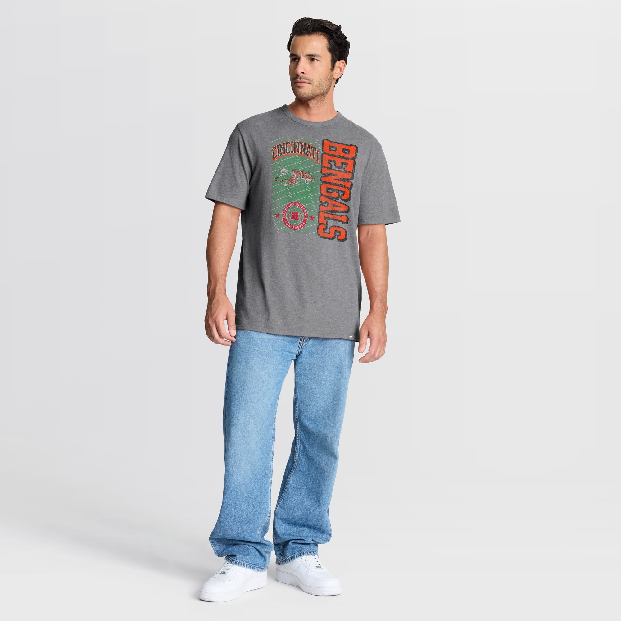 T-shirt Fanatics Heather Gray Cincinnati Bengals Tribute Direct Handoff Tri-Blend pour homme