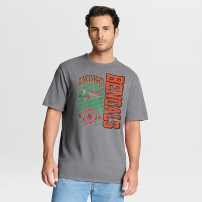 Cincinnati Bengals Fanatics Tribute Direct Handoff Tri-Blend T-Shirt - Heather Gray