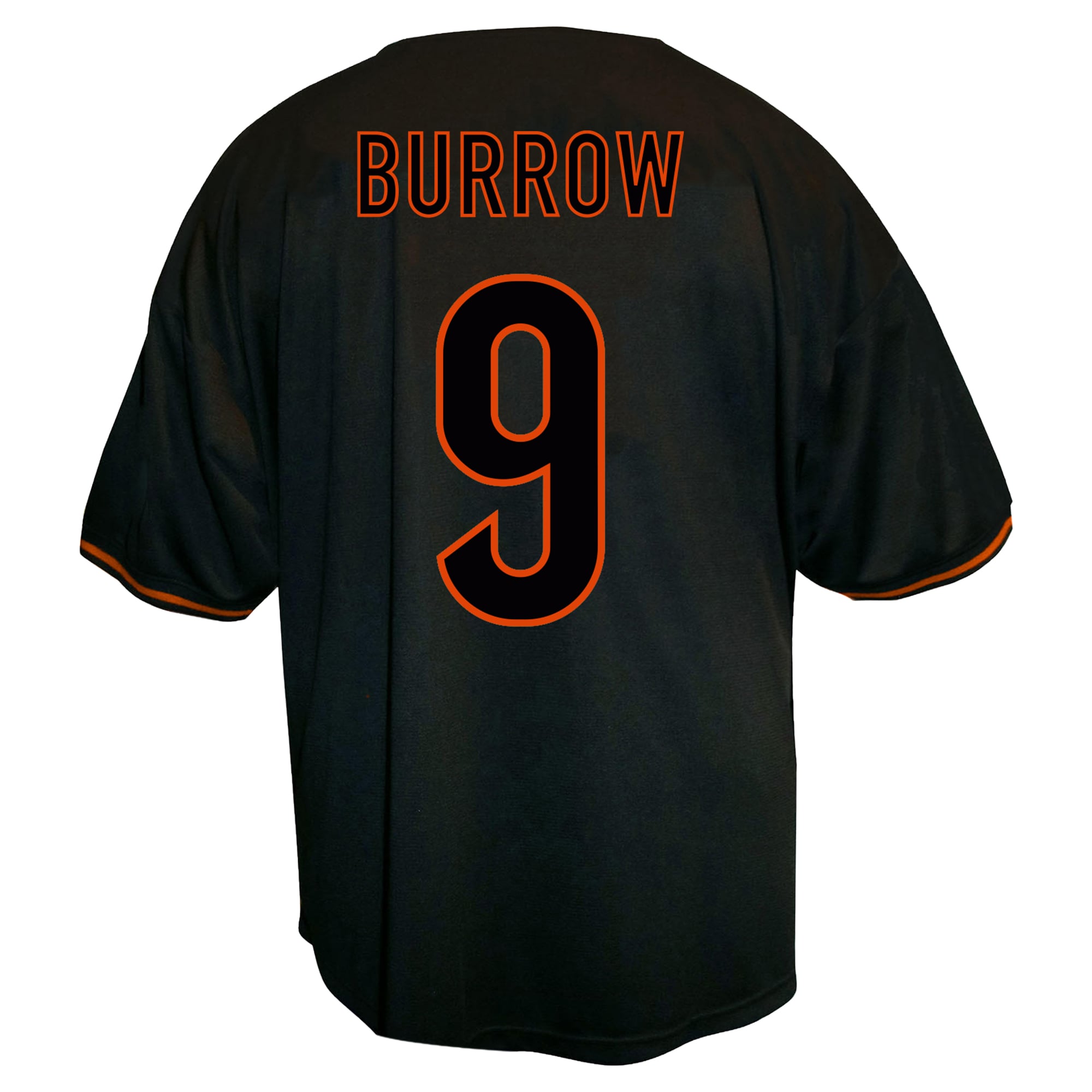 Men's Fanatics Joe Burrow Black Cincinnati Bengals Big & Tall Button-Up Baseball Jersey