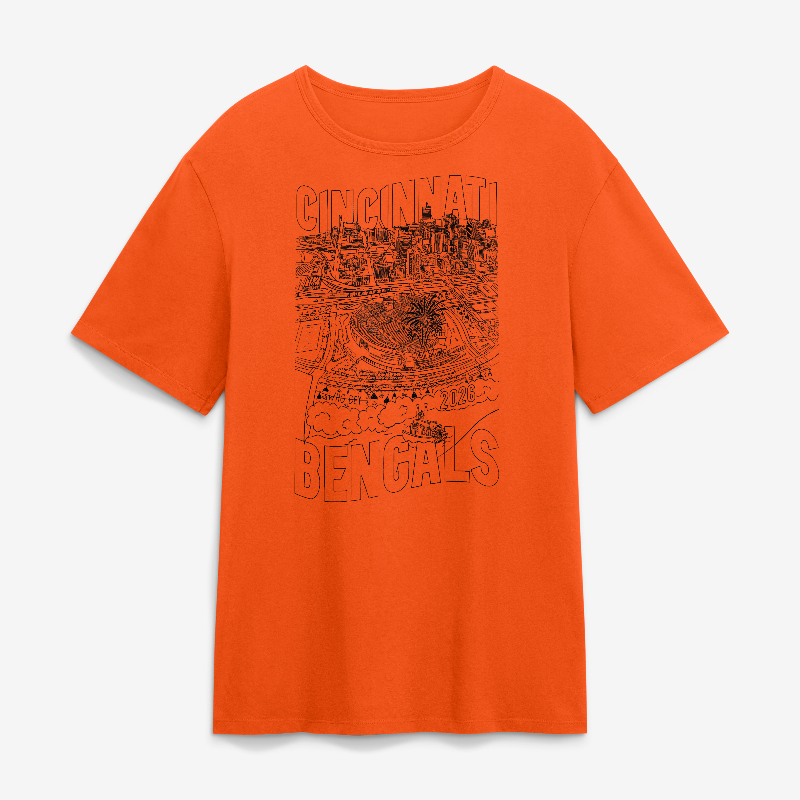 T-shirt Orange Fanatics pour homme, Cincinnati Bengals 2026 Open
