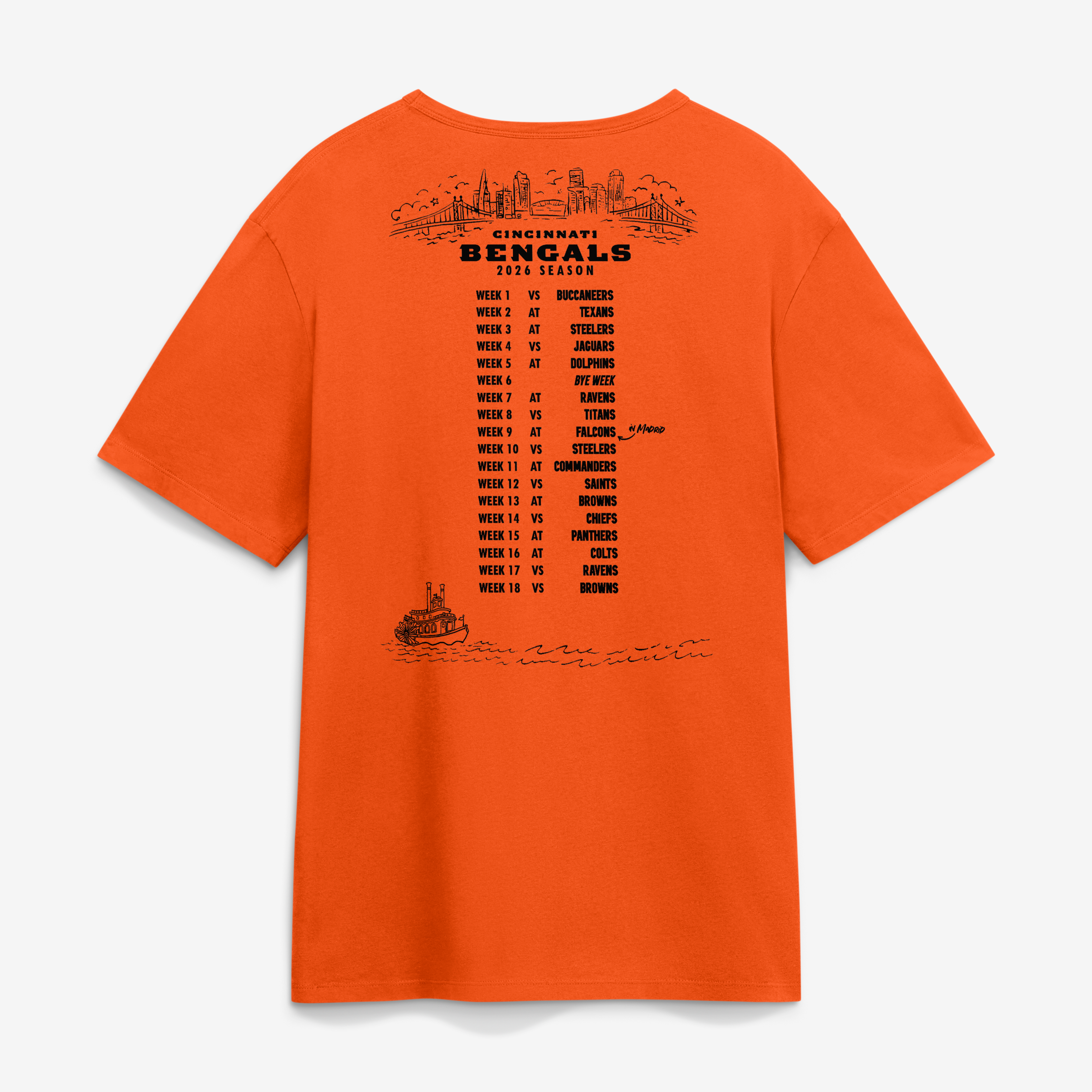 T-shirt Orange Fanatics pour homme, Cincinnati Bengals 2026 Open