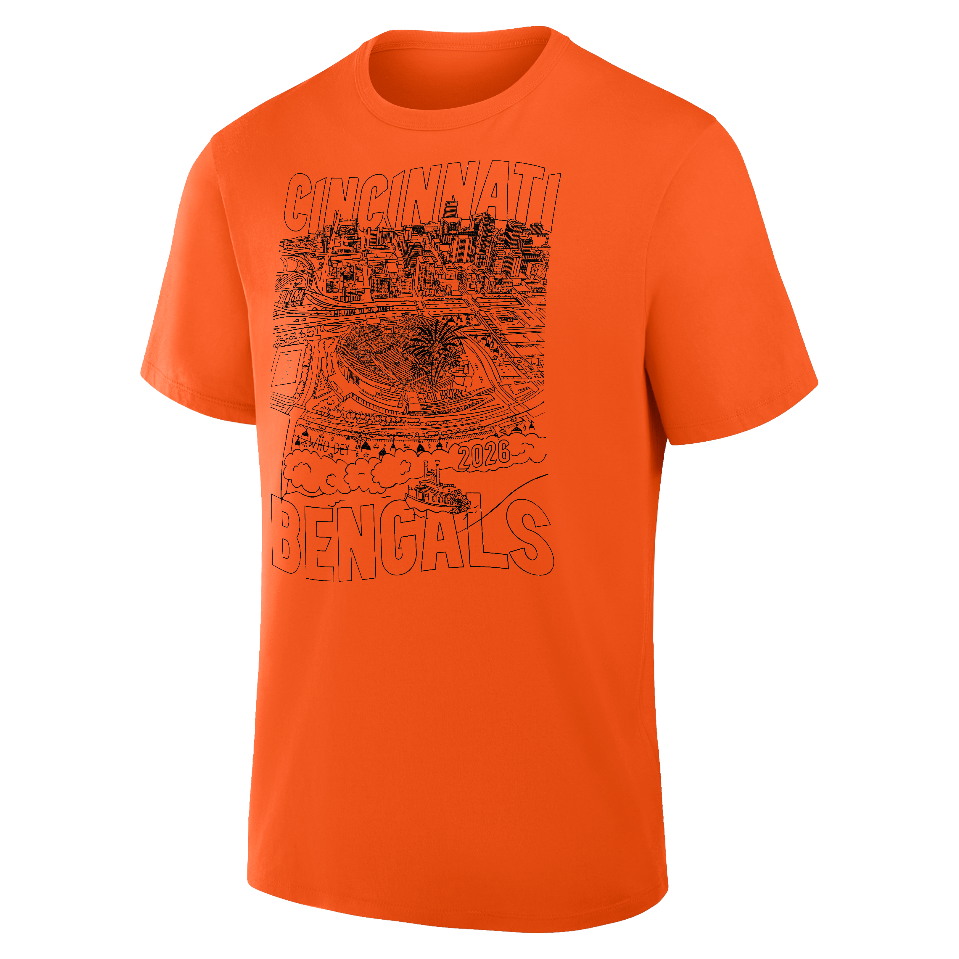T-shirt Orange Fanatics pour homme, Cincinnati Bengals 2026 Open