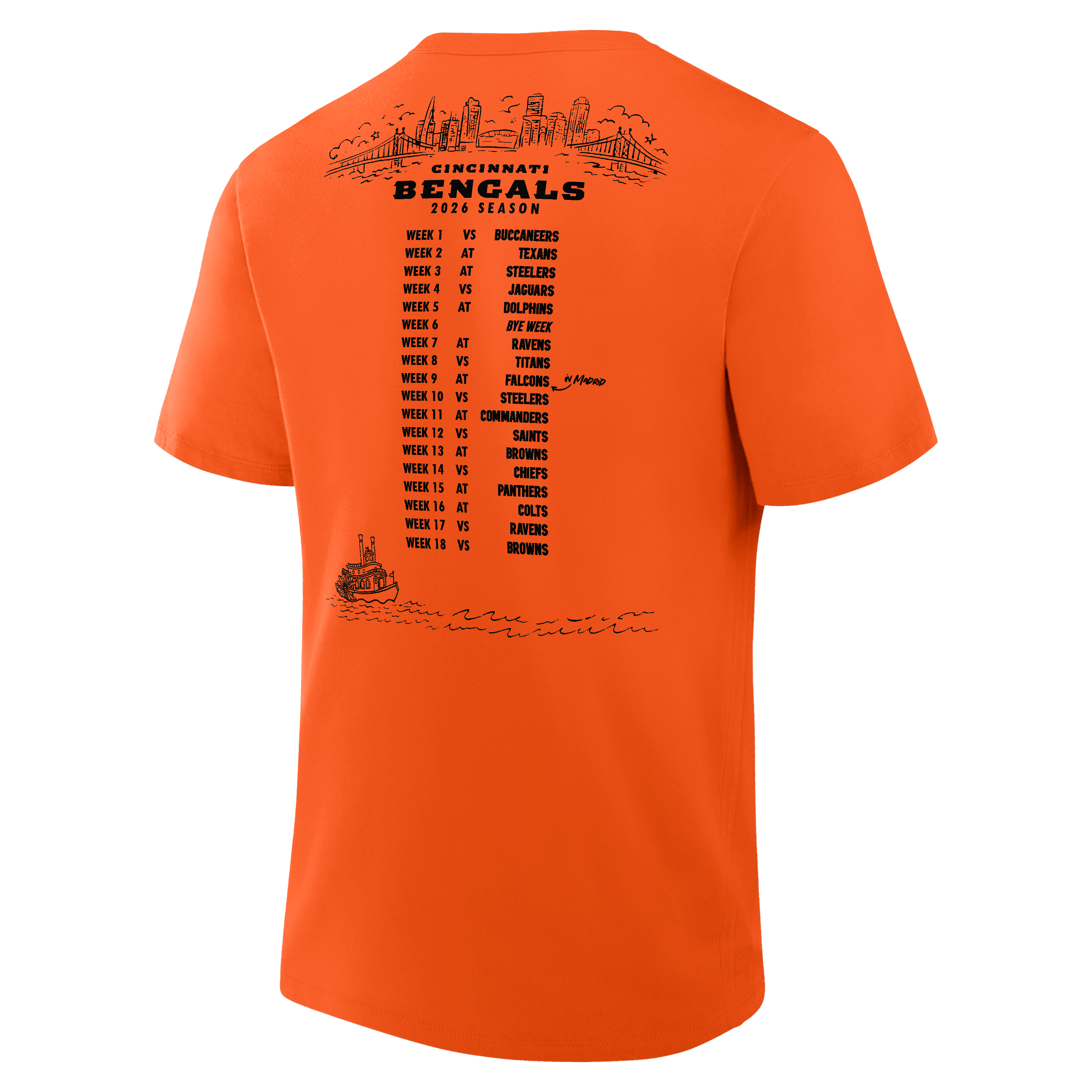 T-shirt Orange Fanatics pour homme, Cincinnati Bengals 2026 Open