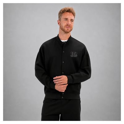 Cincinnati Bengals Levelwear Dark Matter Luxe Signature Tri-Blend Bomber Jacket - Black
