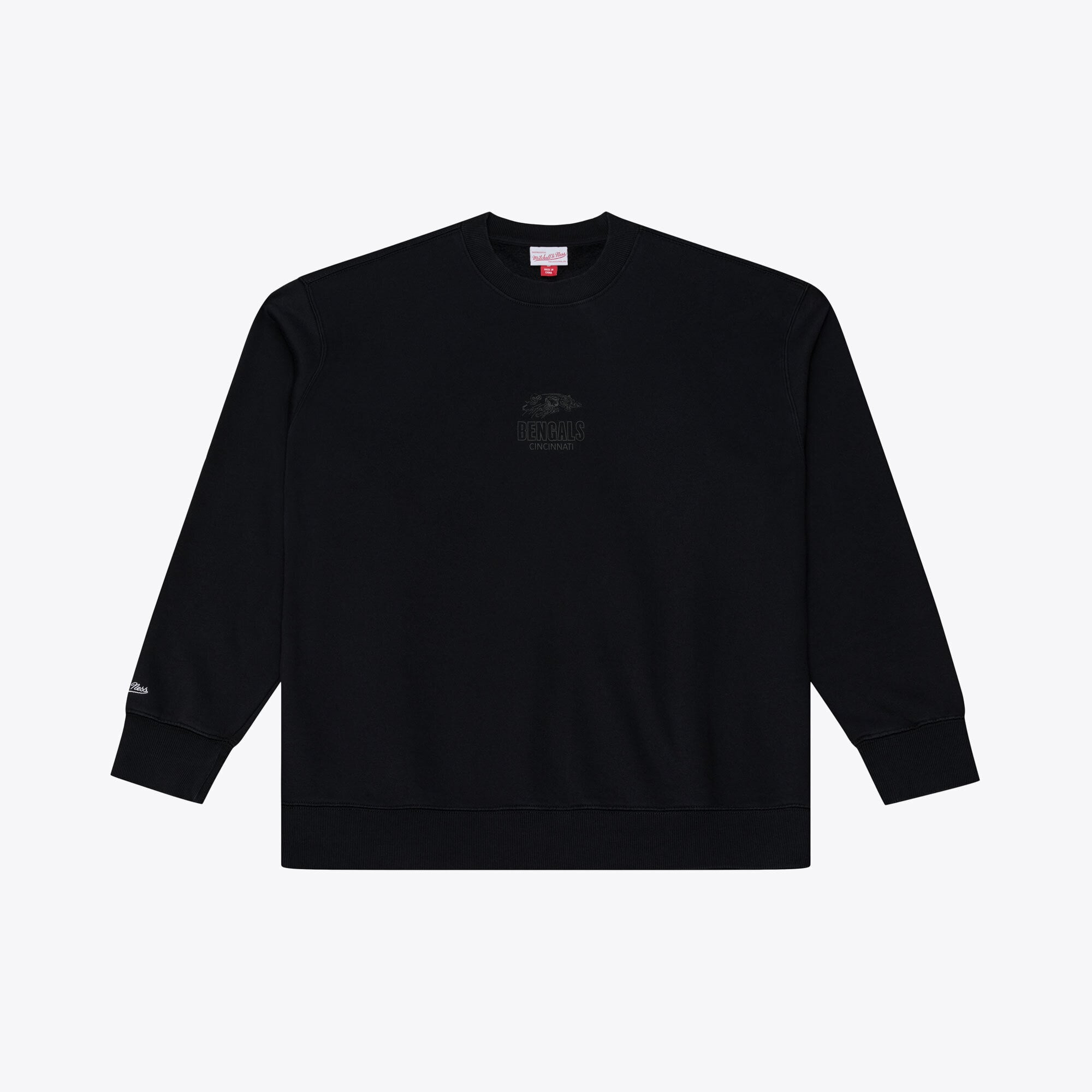 Men's Mitchell & Ness Cincinnati Bengals Core Essentials Micro Logo Fleece Sweatshirt