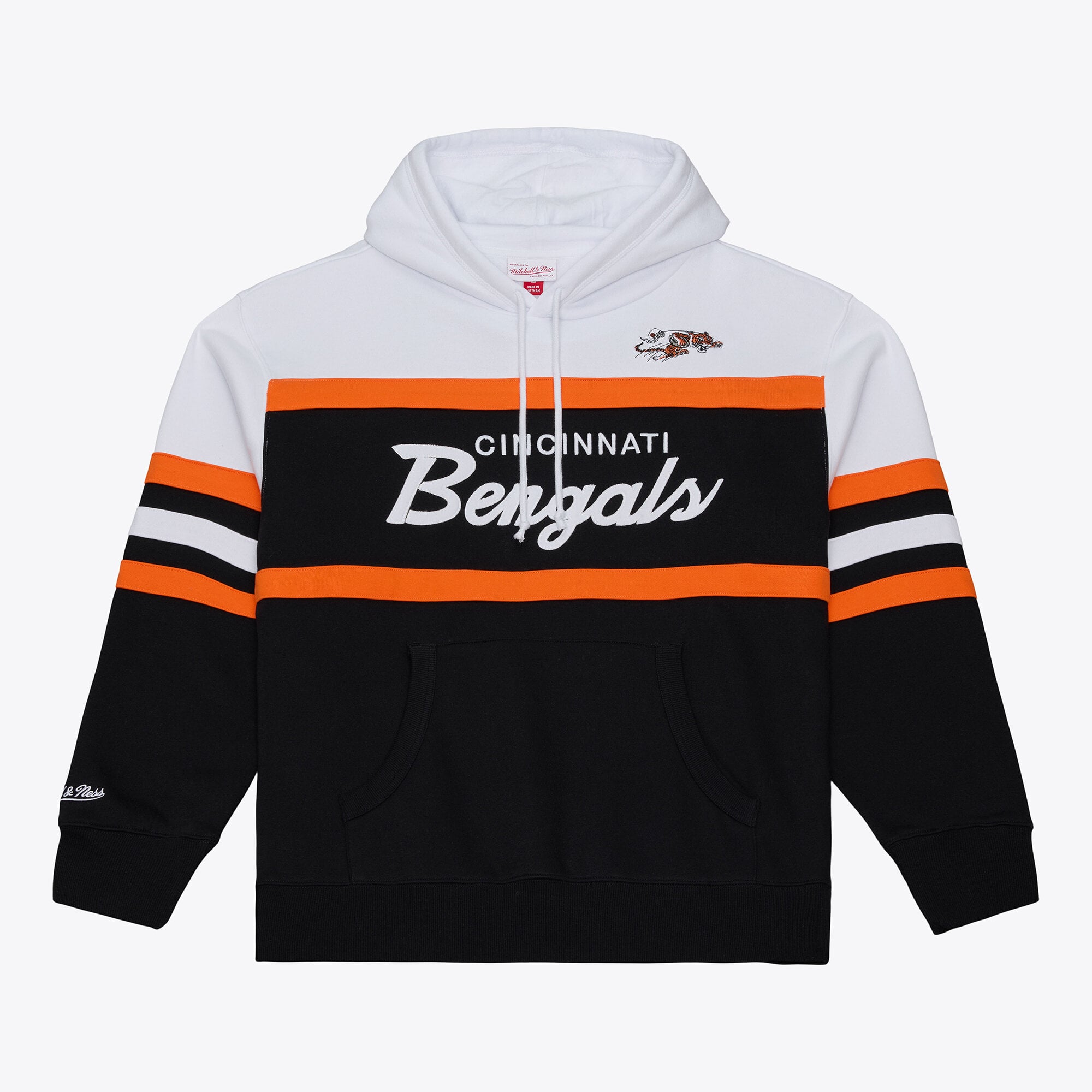 Sweat à capuche noir Mitchell & Ness pour homme, représentant l'entraîneur-chef des Bengals de Cincinnati.