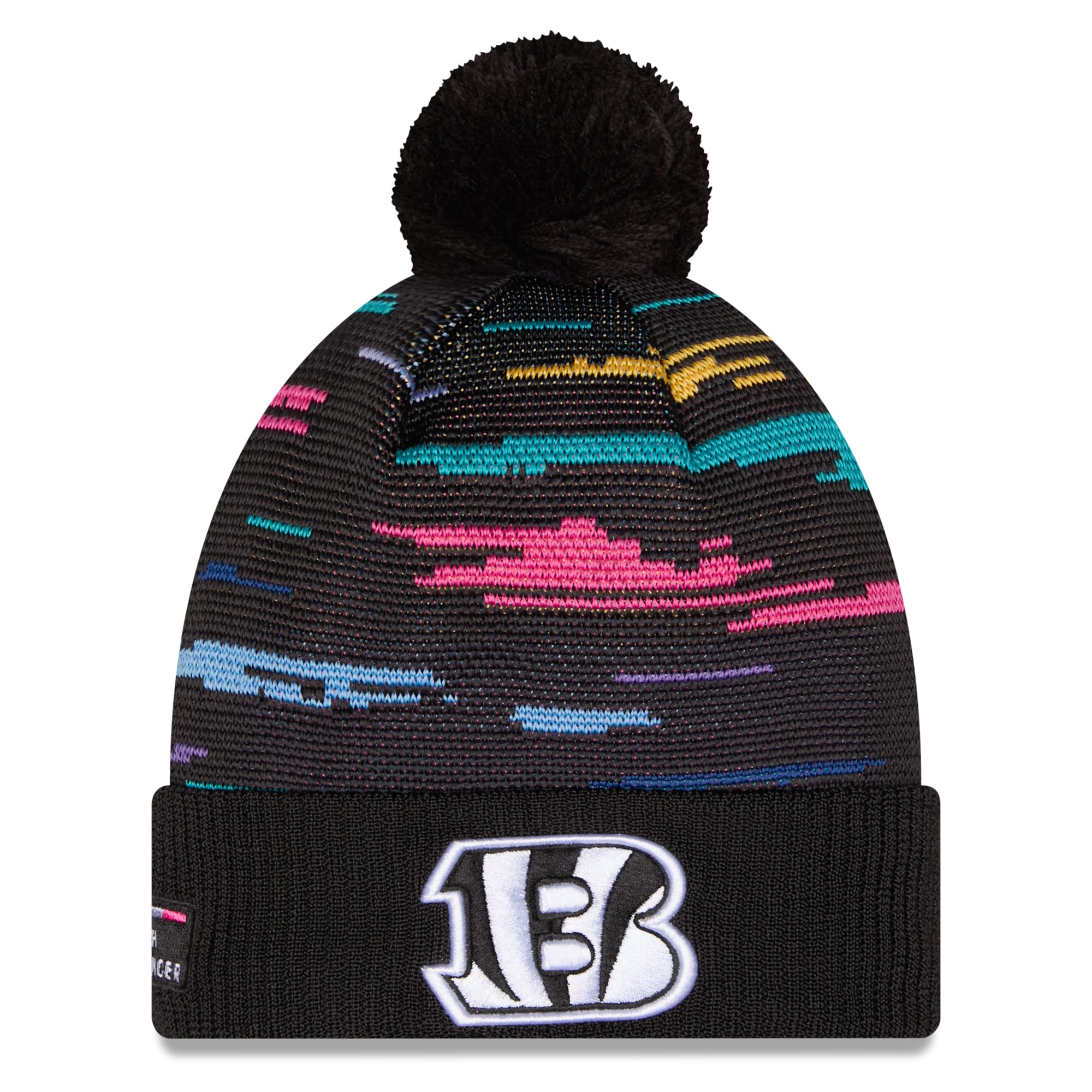Men's New Era Black Cincinnati Bengals 2026 NFL Crucial Catch Cuffed Knit Hat with Pom