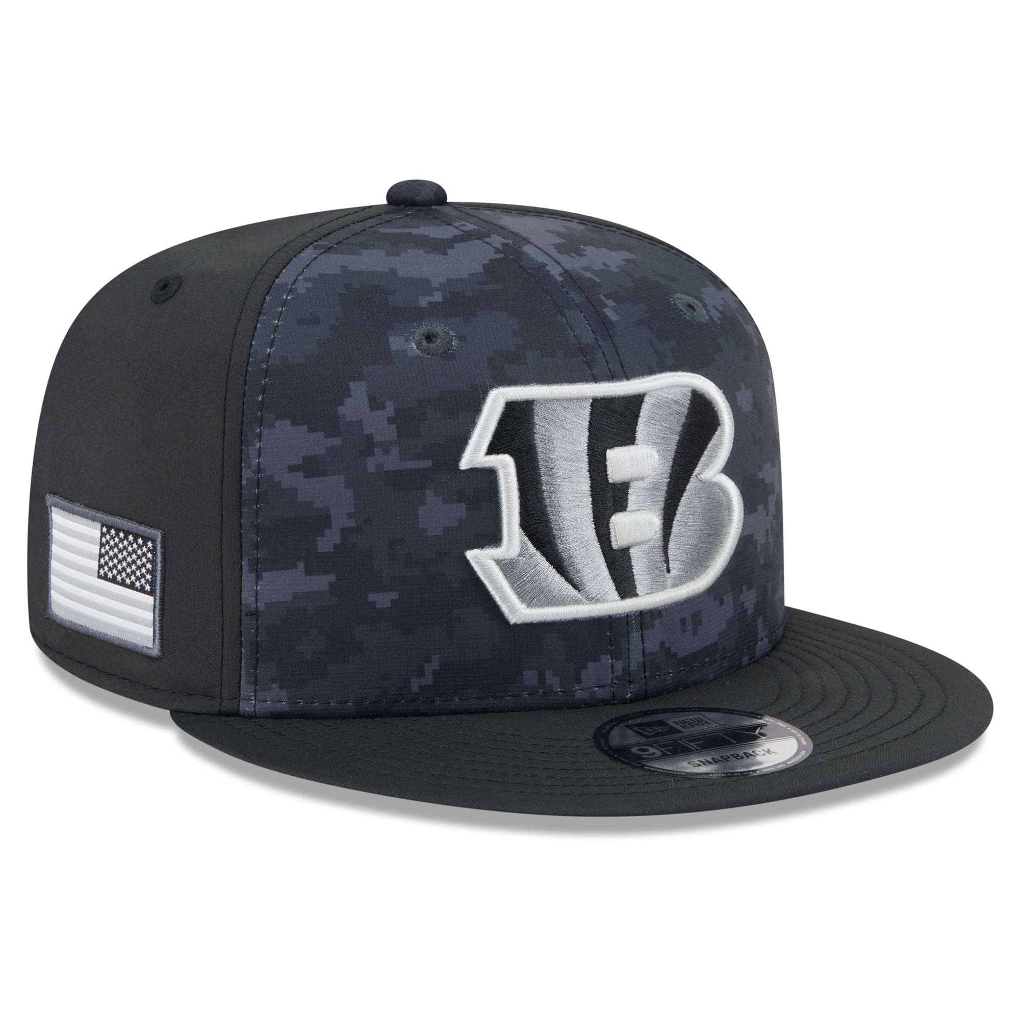 Casquette snapback New Era noire pour homme Cincinnati Bengals 2026 Salute To Service 9FIFTY