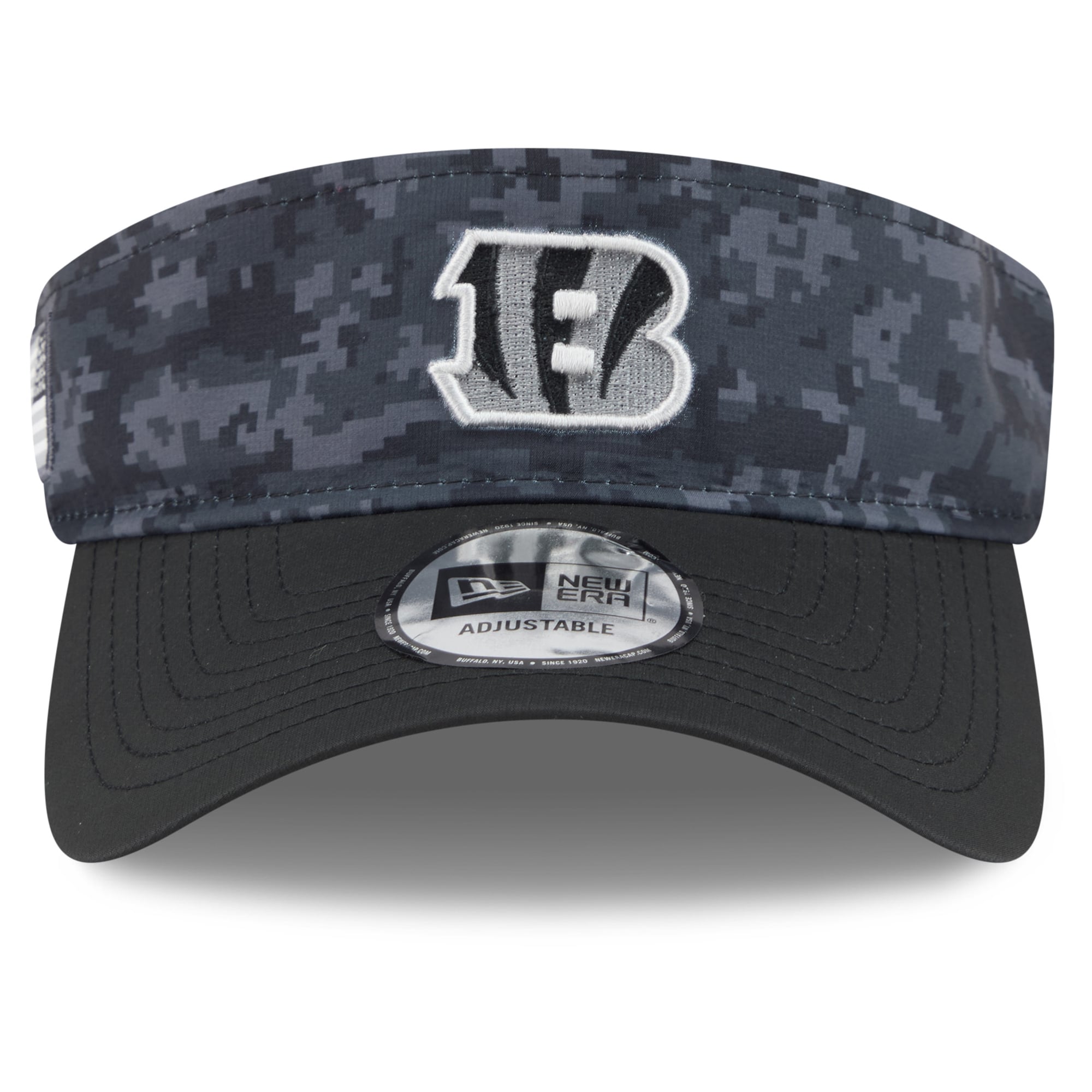 Casquette New Era noire pour homme, modèle Cincinnati Bengals 2026 Salute To Service, visière ajustable