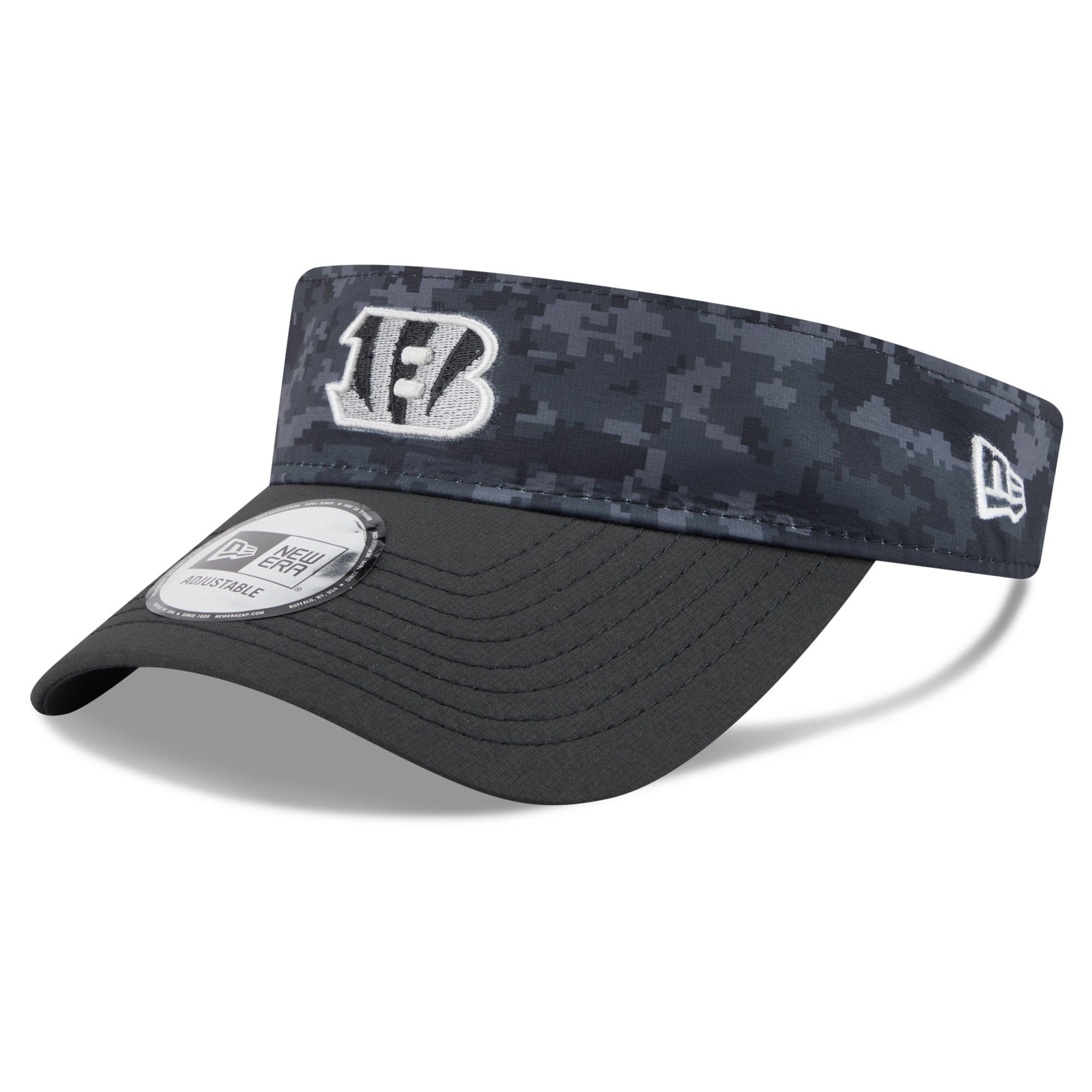 Casquette New Era noire pour homme, modèle Cincinnati Bengals 2026 Salute To Service, visière ajustable