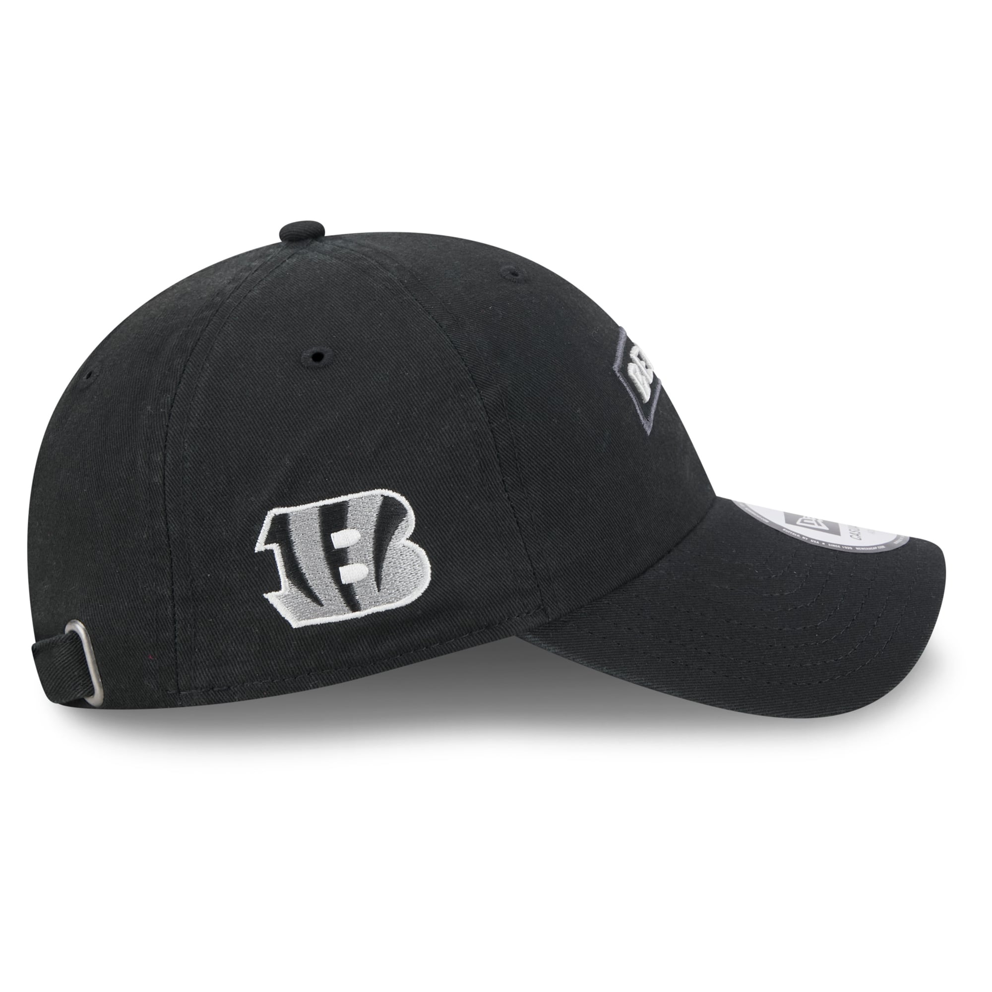Casquette New Era noire pour homme, modèle Cincinnati Bengals 2026 Salute To Service, style classique décontracté et ajustable