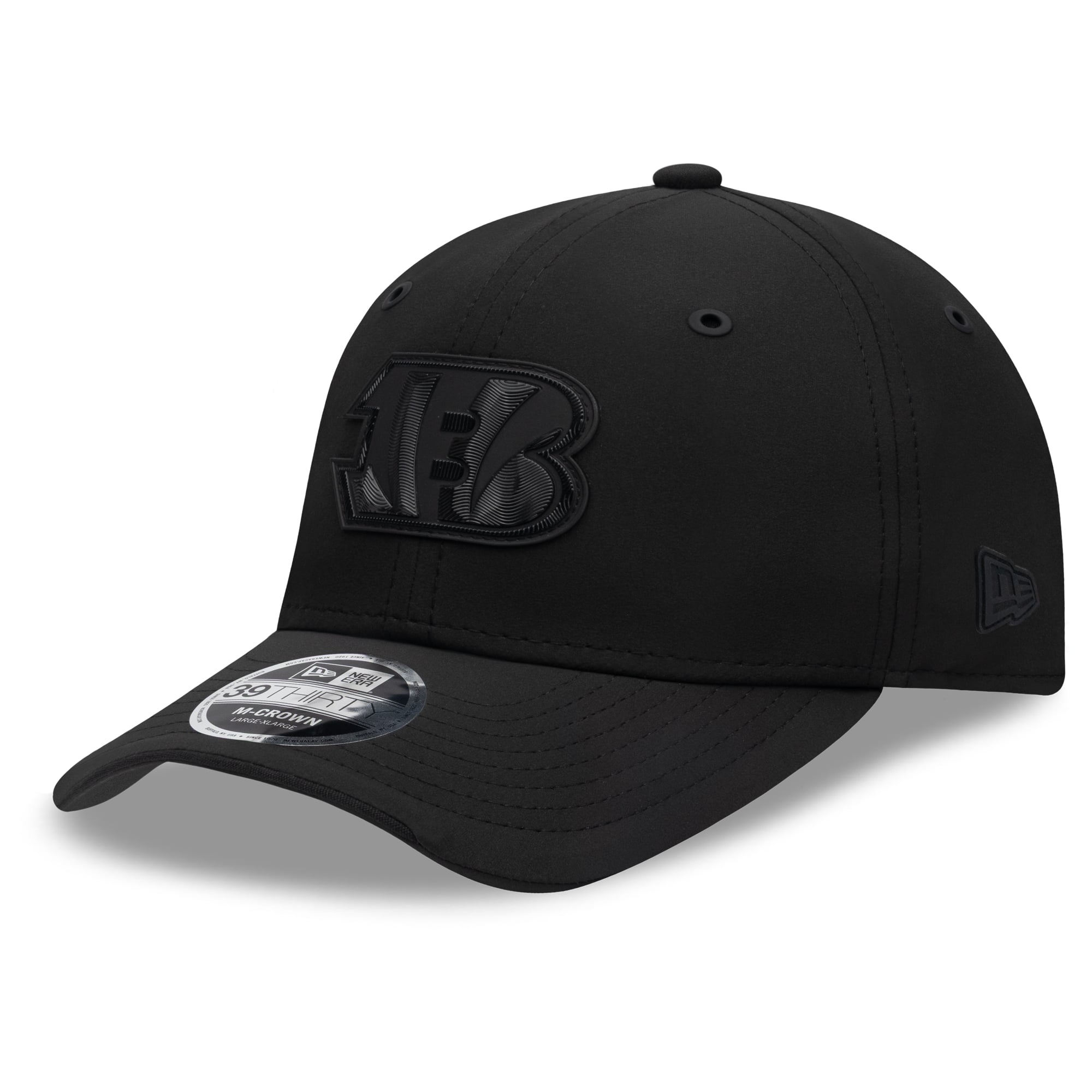 Casquette extensible New Era noire pour homme, modèle Cincinnati Bengals 2026 Sideline 39THIRTY M-Crown