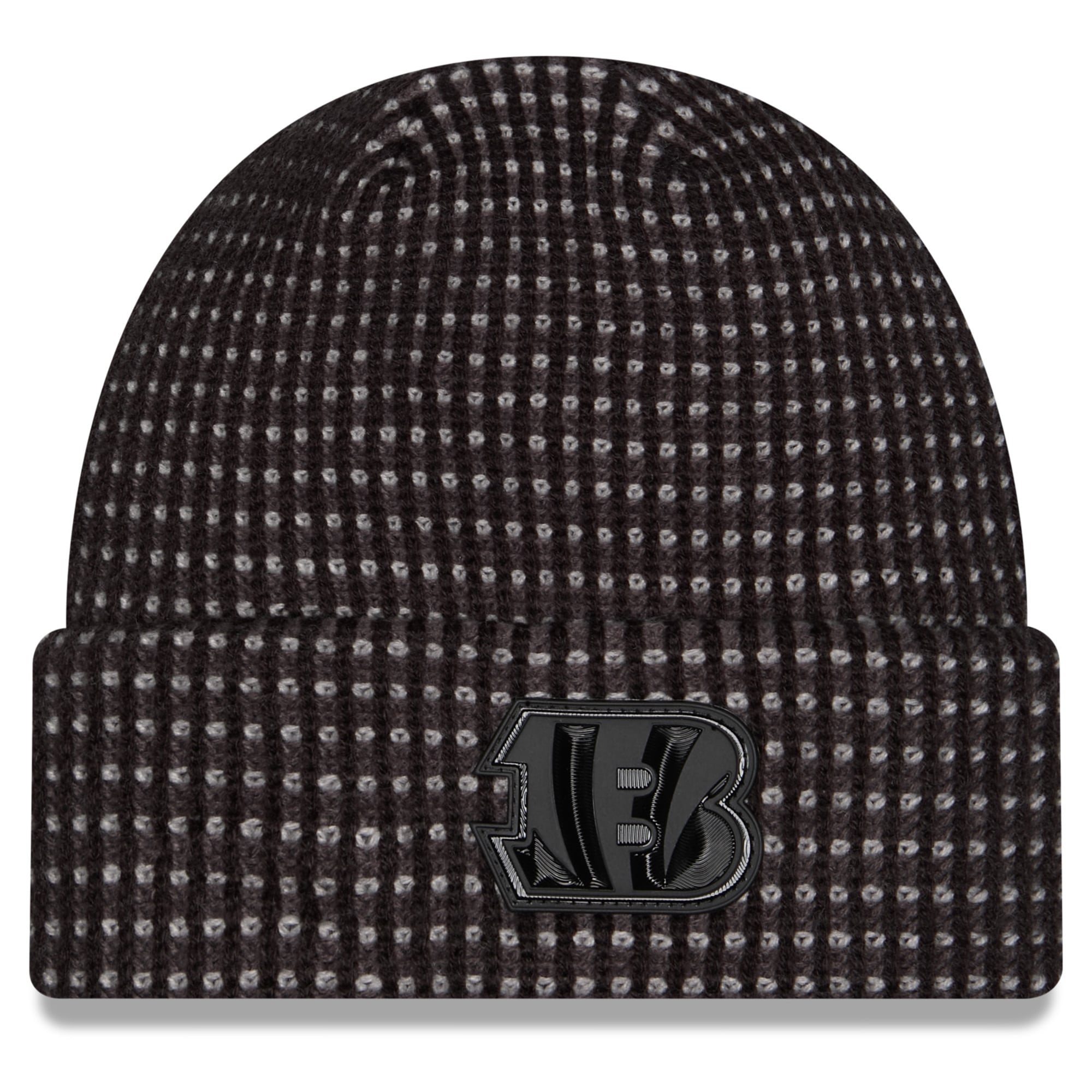 Bonnet à revers New Era noir pour homme, modèle Cincinnati Bengals 2026, idéal pour les temps froids.