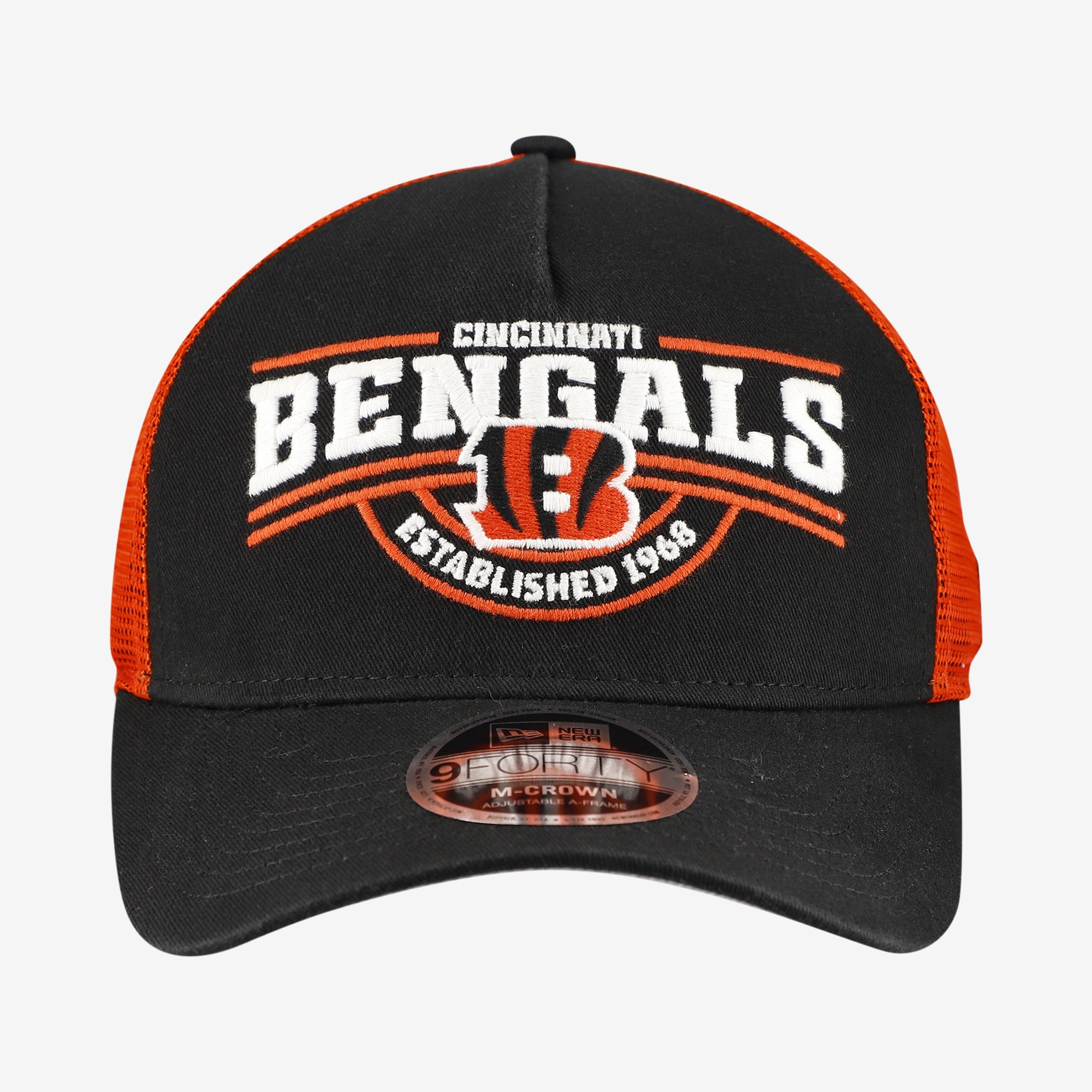Casquette ajustable New Era noire Cincinnati Bengals 9FORTY pour homme