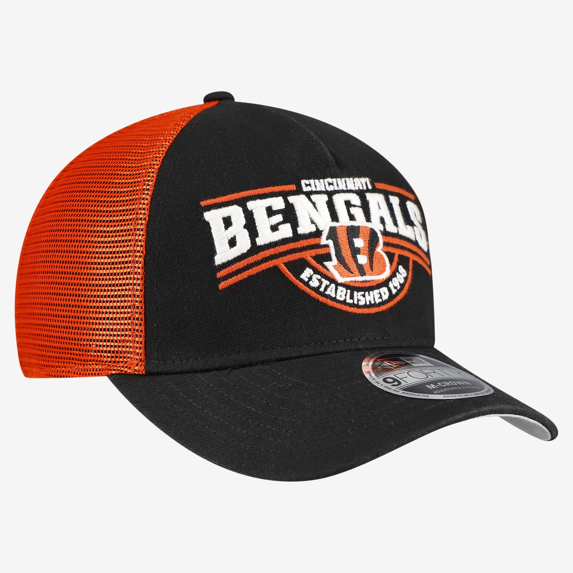 Casquette ajustable New Era noire Cincinnati Bengals 9FORTY pour homme