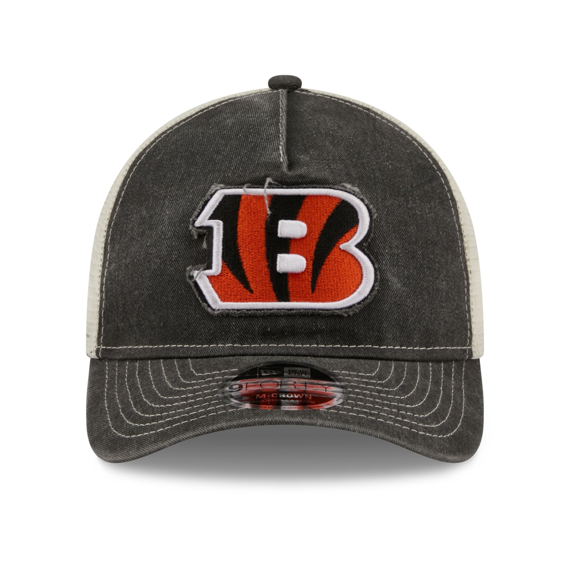 Casquette trucker ajustable New Era noire pour homme, modèle 9FORTY, supporter des Bengals de Cincinnati