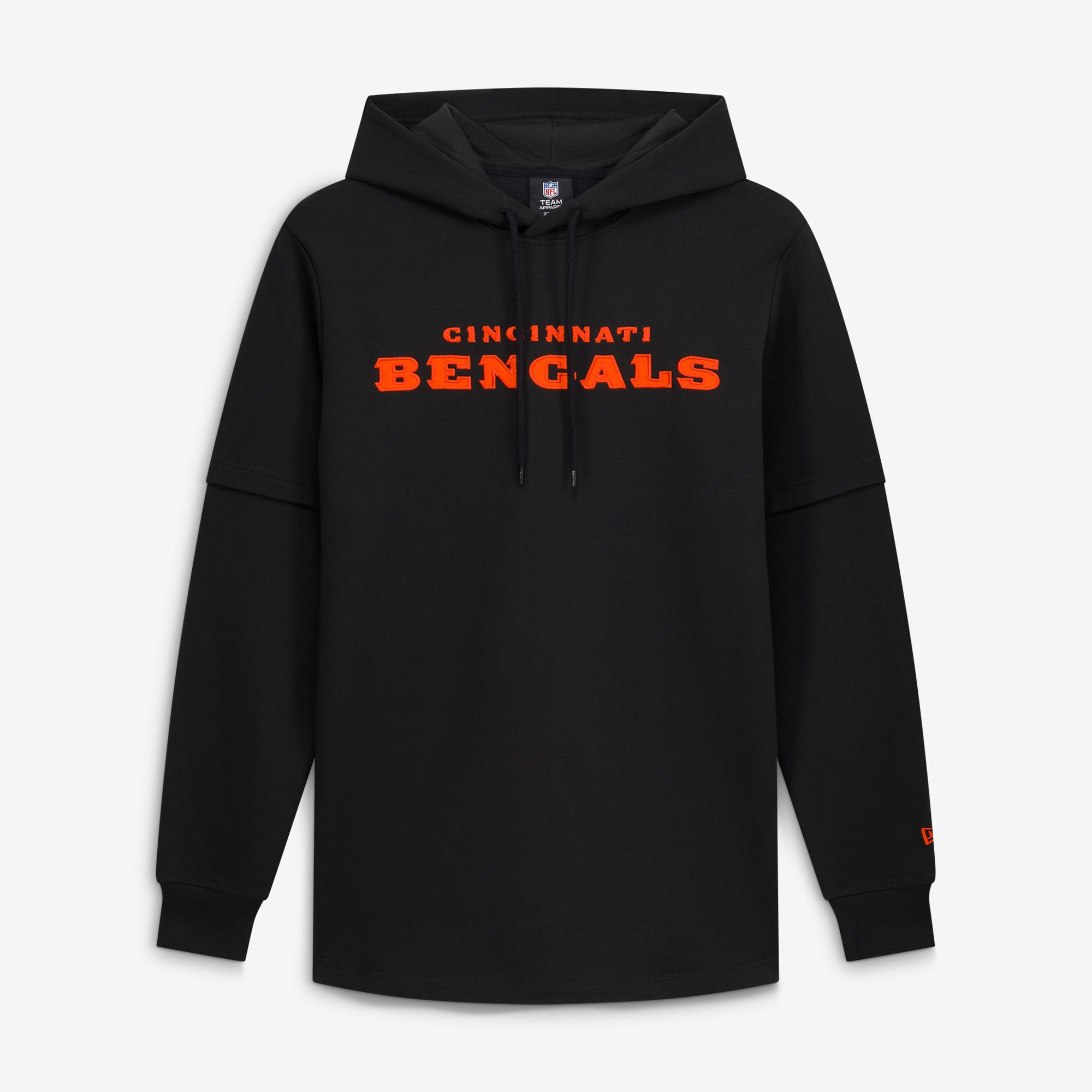 Sweat à capuche New Era noir pour homme, modèle fonctionnel Cincinnati Bengals Twofer.