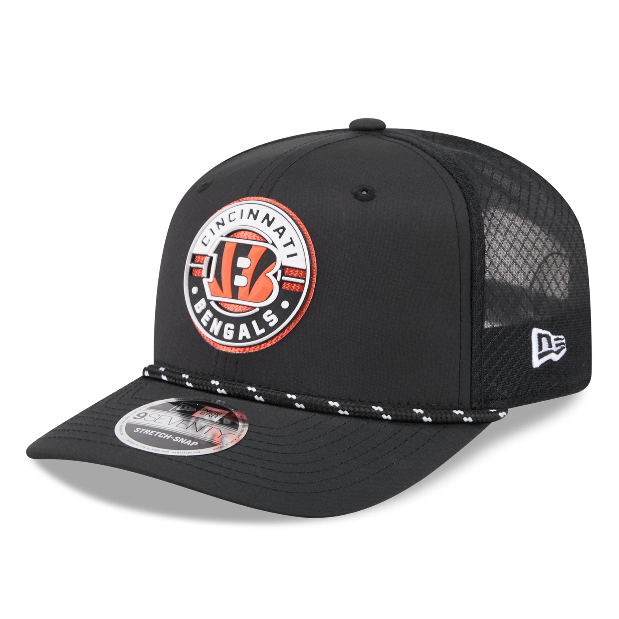 Casquette ajustable New Era noire pour homme, modèle 9SEVENTY des Bengals de Cincinnati