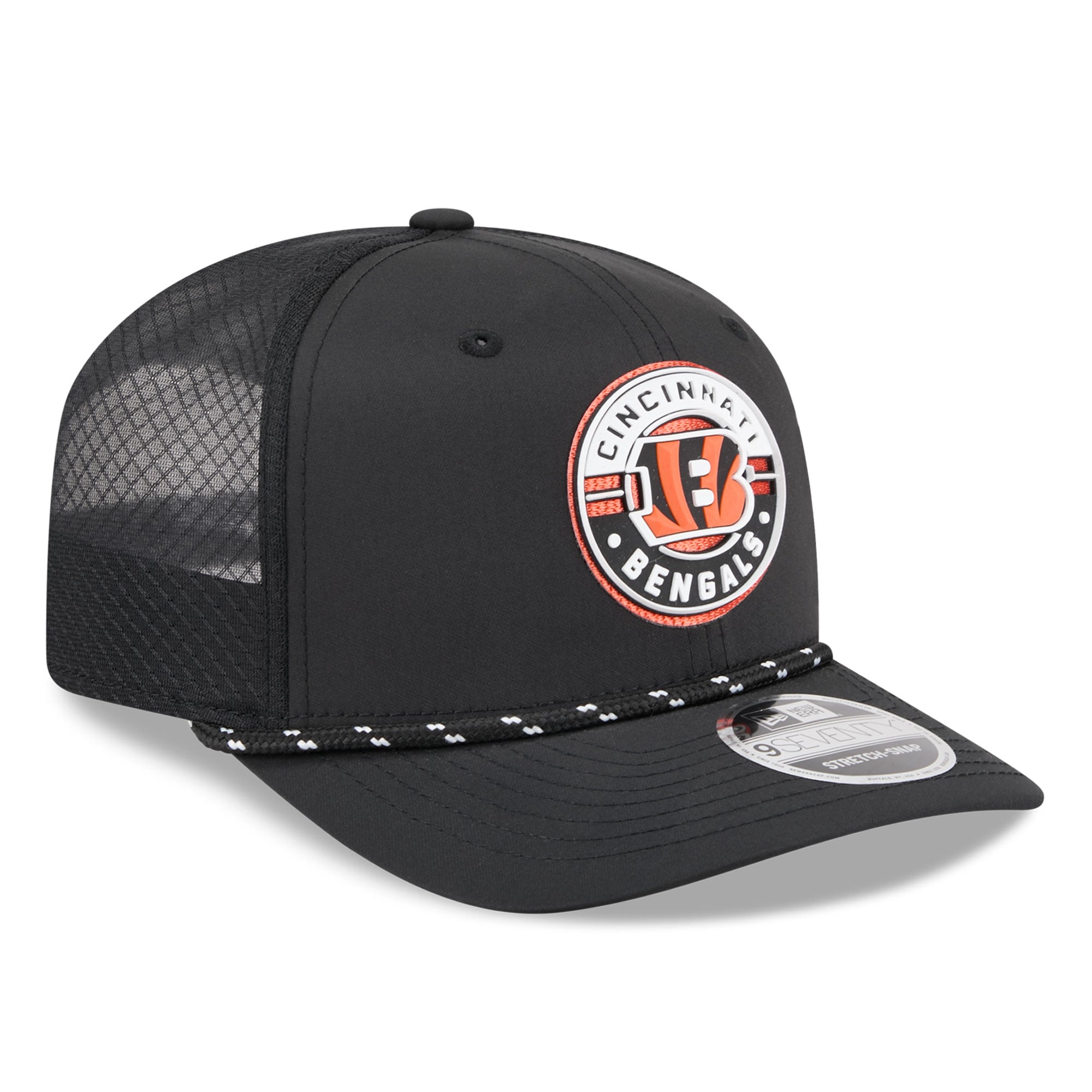 Casquette ajustable New Era noire pour homme, modèle 9SEVENTY des Bengals de Cincinnati