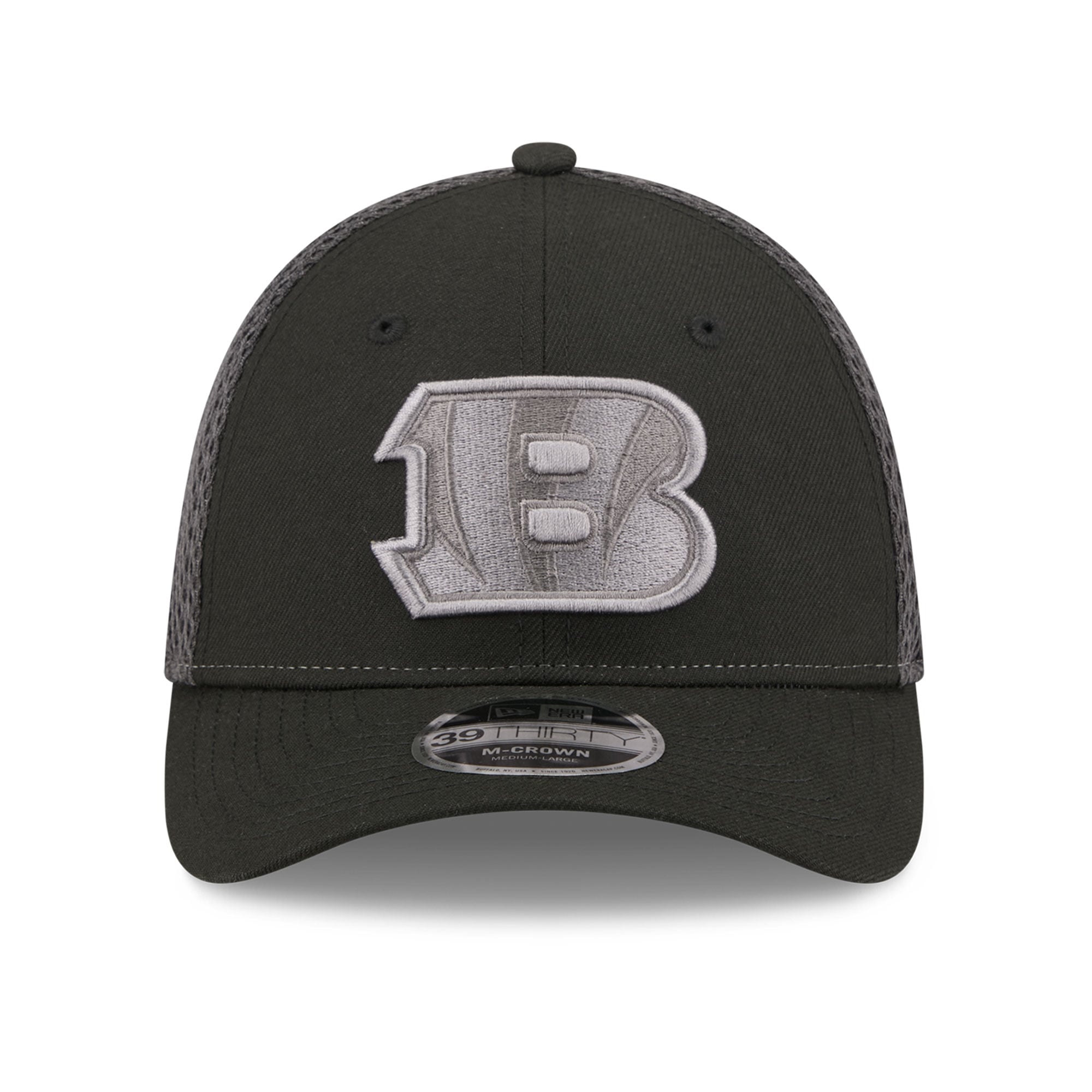 Casquette extensible New Era noire Cincinnati Bengals Neo Mesh 39THIRTY M-Crown pour homme