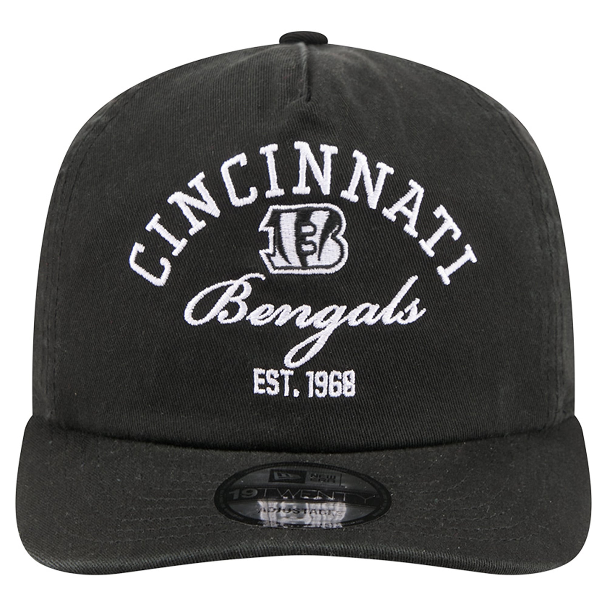 Men's New Era Black Cincinnati Bengals Stacked 19TWENTY Adjustable Hat