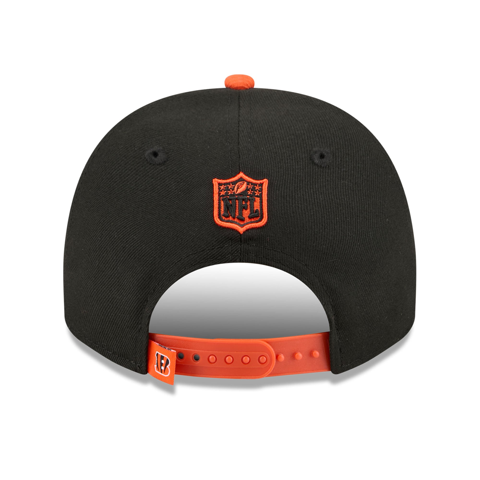 Casquette snapback New Era 9FIFTY pour homme, noire et orange, motif dessin animé des Bengals de Cincinnati