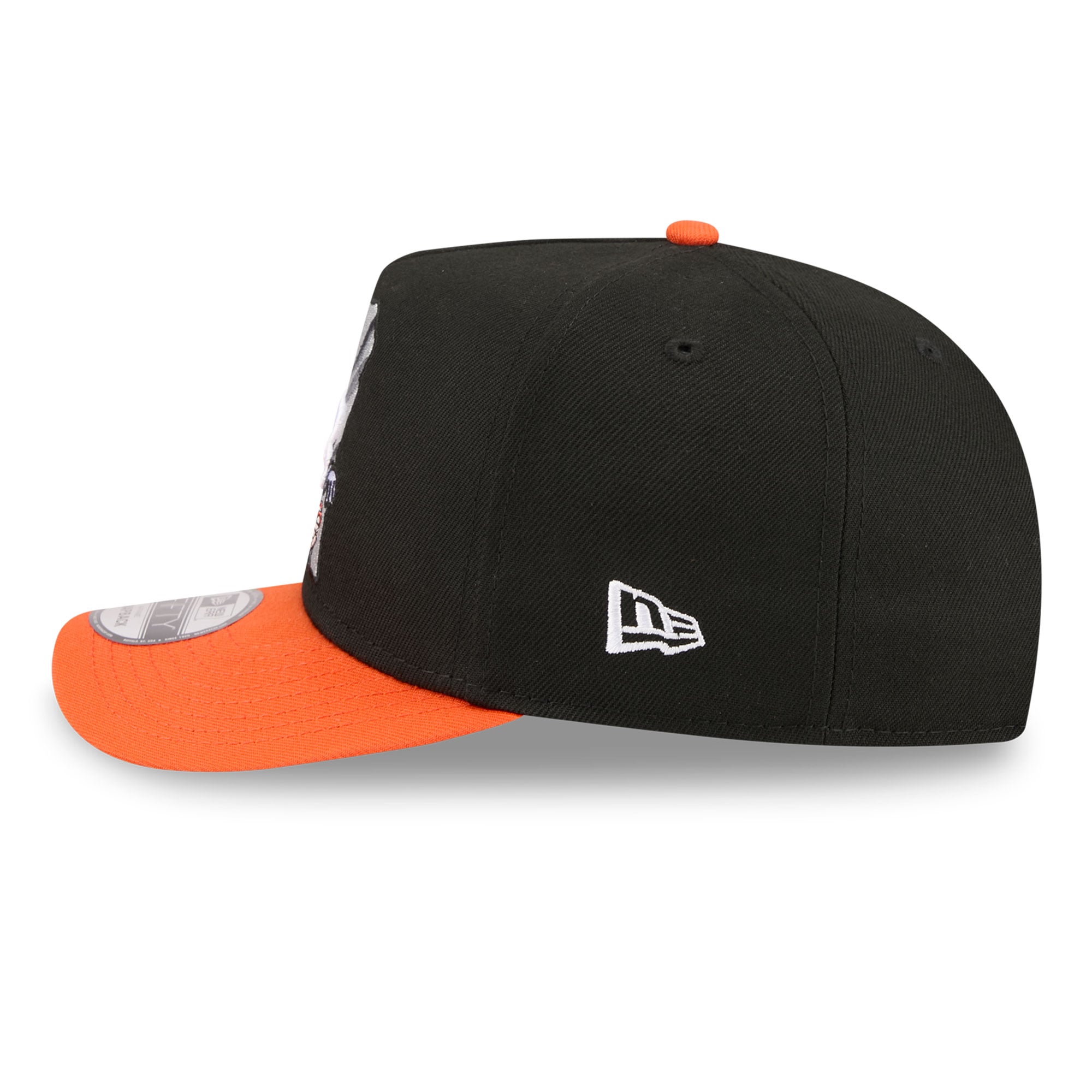 Casquette snapback New Era 9FIFTY pour homme, noire et orange, motif dessin animé des Bengals de Cincinnati
