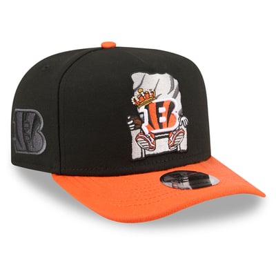 Cincinnati Bengals New Era Cartoon A-Frame 9FIFTY Snapback Hat - Black/Orange