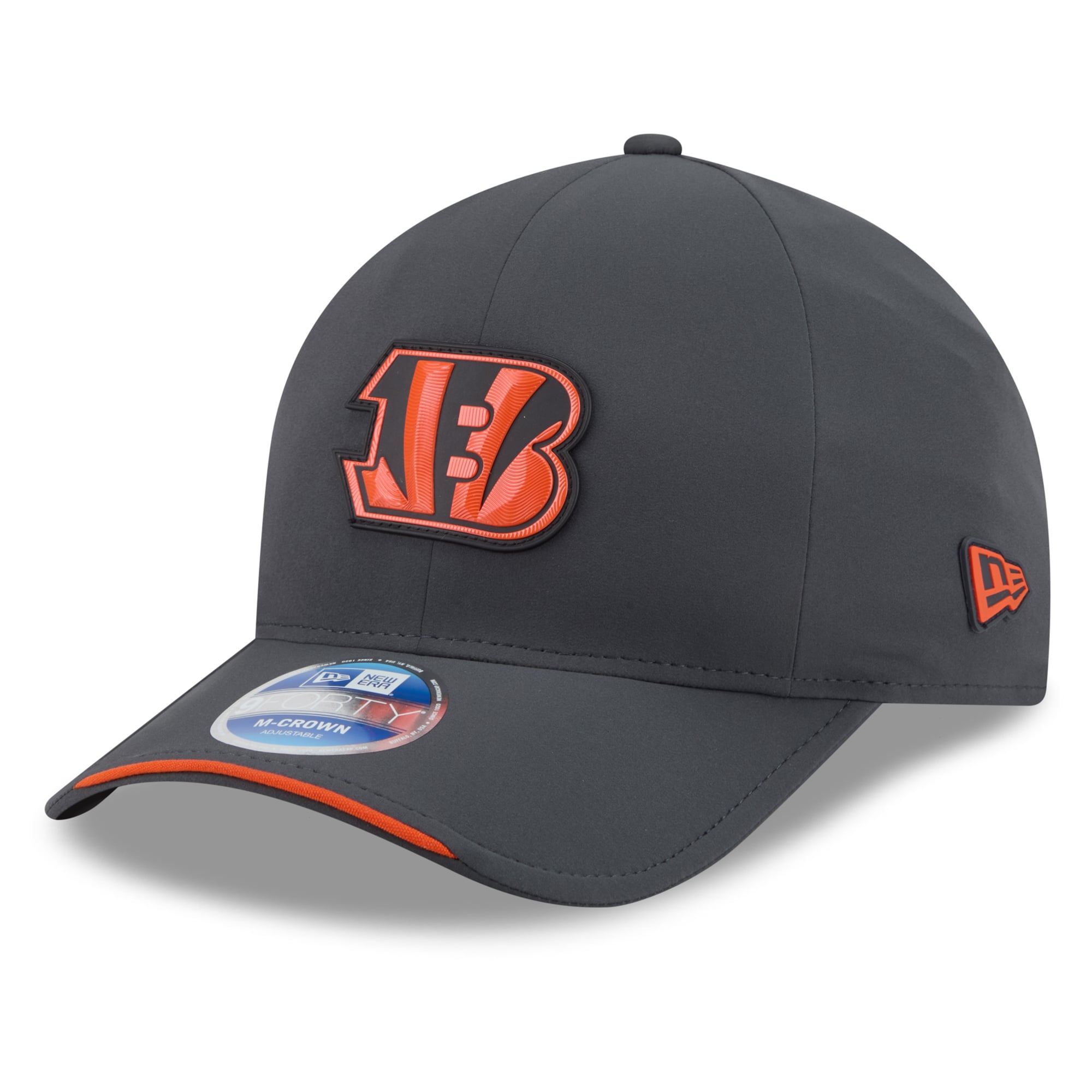 Casquette ajustable New Era 9FORTY M-Crown pour homme, couleur anthracite, Cincinnati Bengals 2026, idéale pour les temps froids.