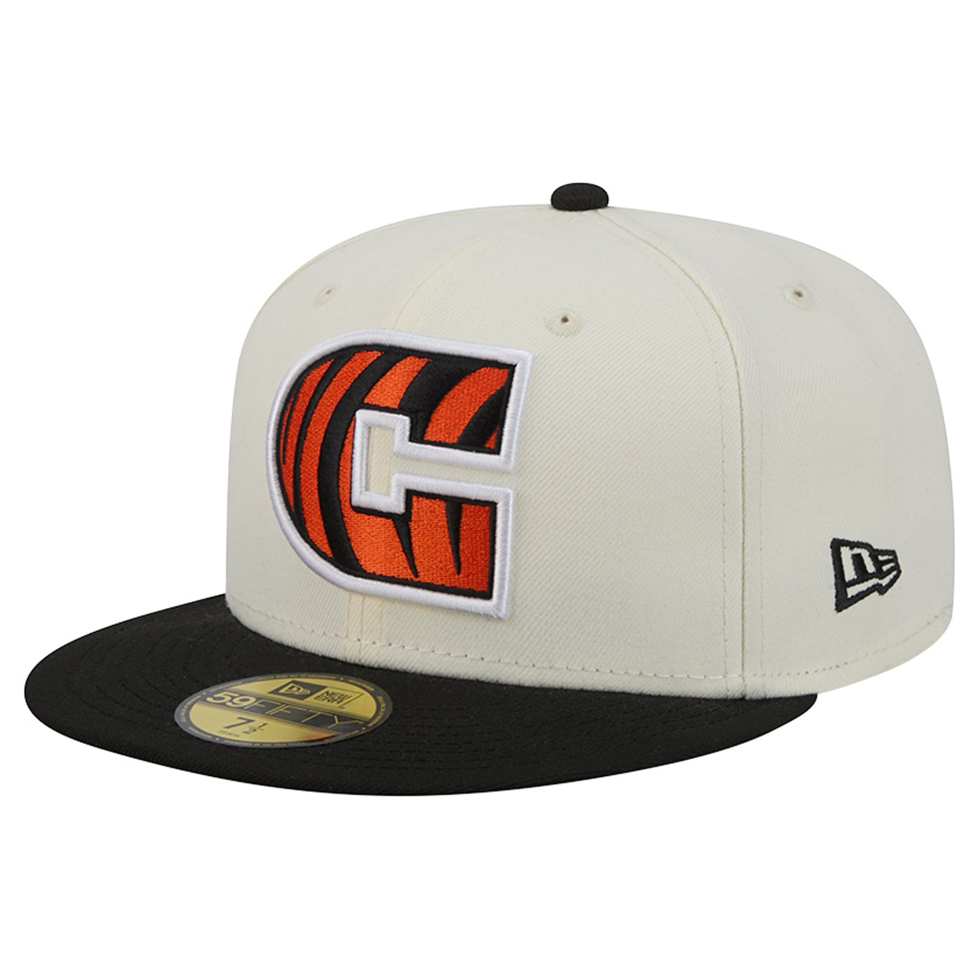Men's New Era Cream/Black Cincinnati Bengals Deceptor 59FIFTY Fitted Hat
