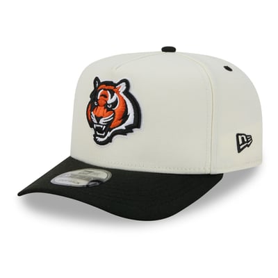 Cincinnati Bengals New Era Rear Wordmark A-Frame 9FIFTY Snapback Hat - Cream/Black