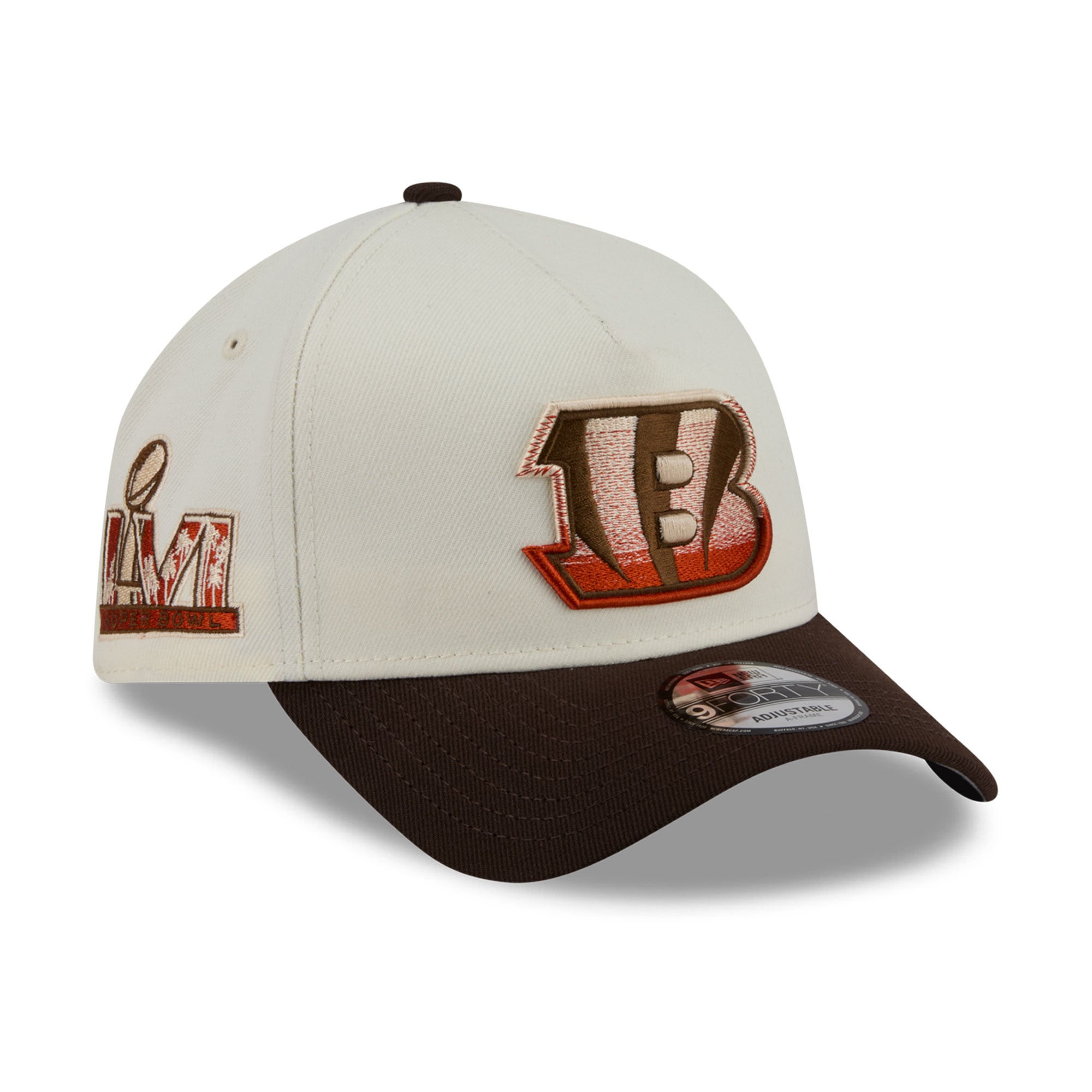 Men's New Era Cream/Brown Cincinnati Bengals Pumpkin Spice A-Frame 9FORTY Adjustable Hat