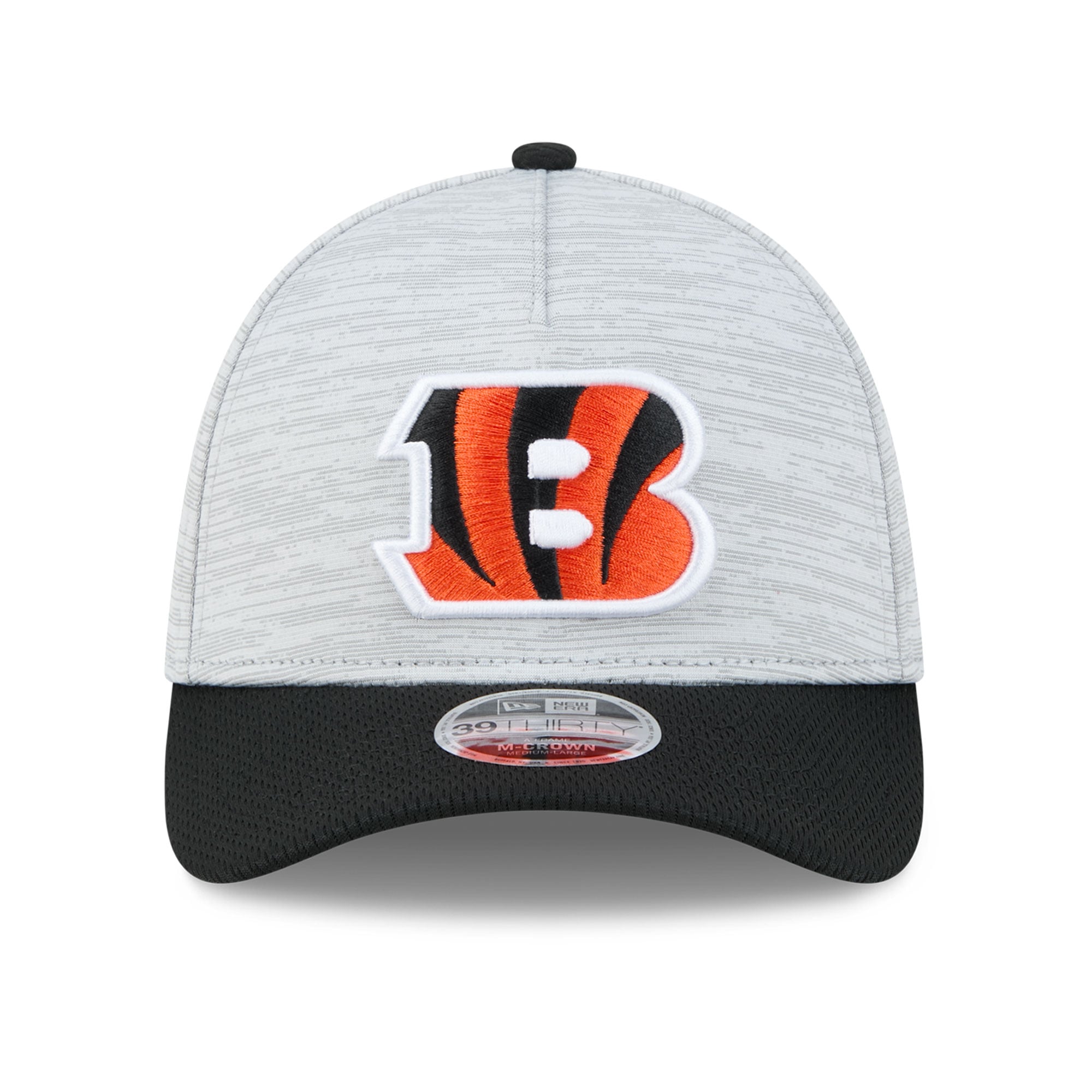 Casquette New Era Flex grise et noire Cincinnati Bengals Tech M-Crown A-Frame 39THIRTY pour homme