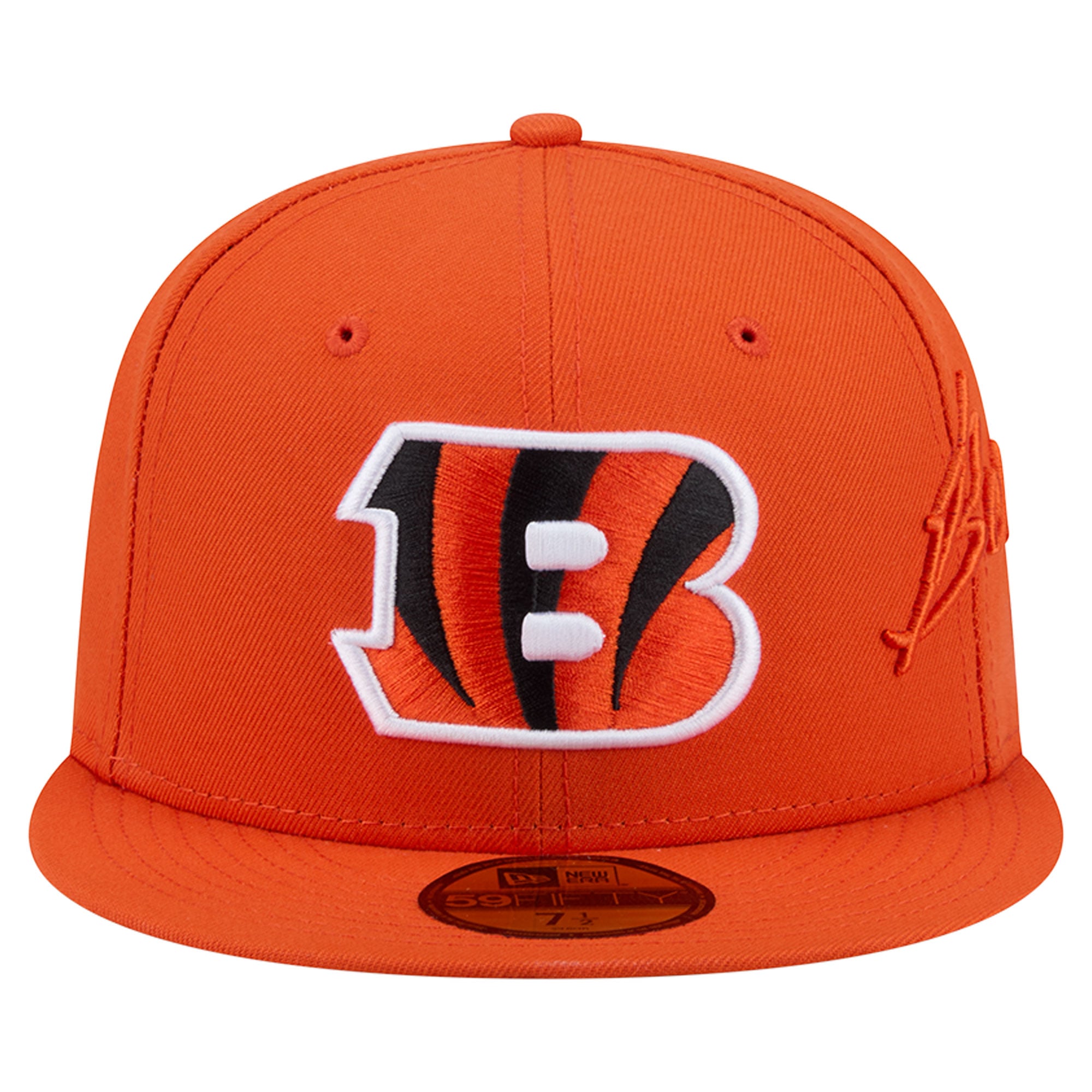 Men's New Era Orange Cincinnati Bengals Side Script 59FIFTY Fitted Hat