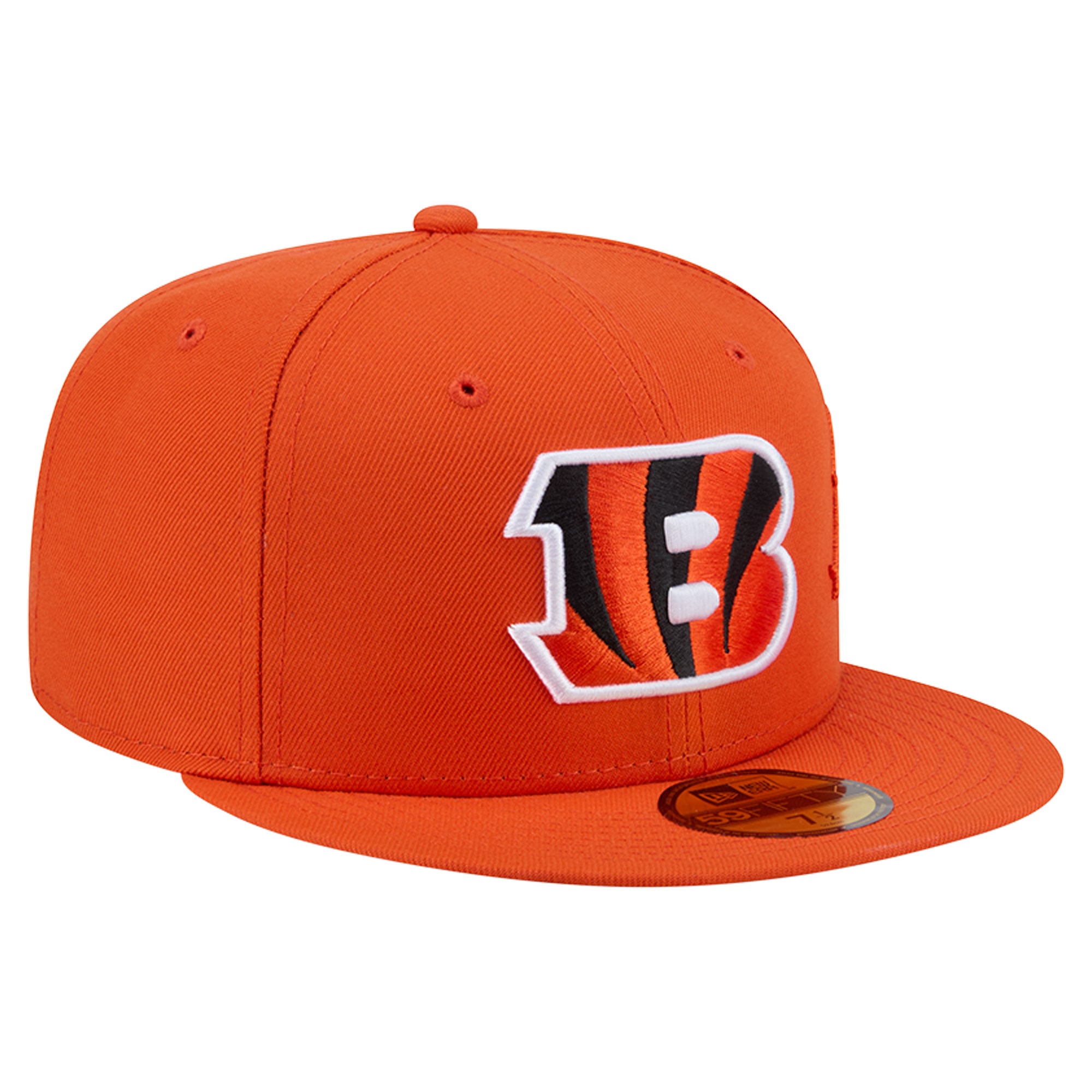 Men's New Era Orange Cincinnati Bengals Side Script 59FIFTY Fitted Hat