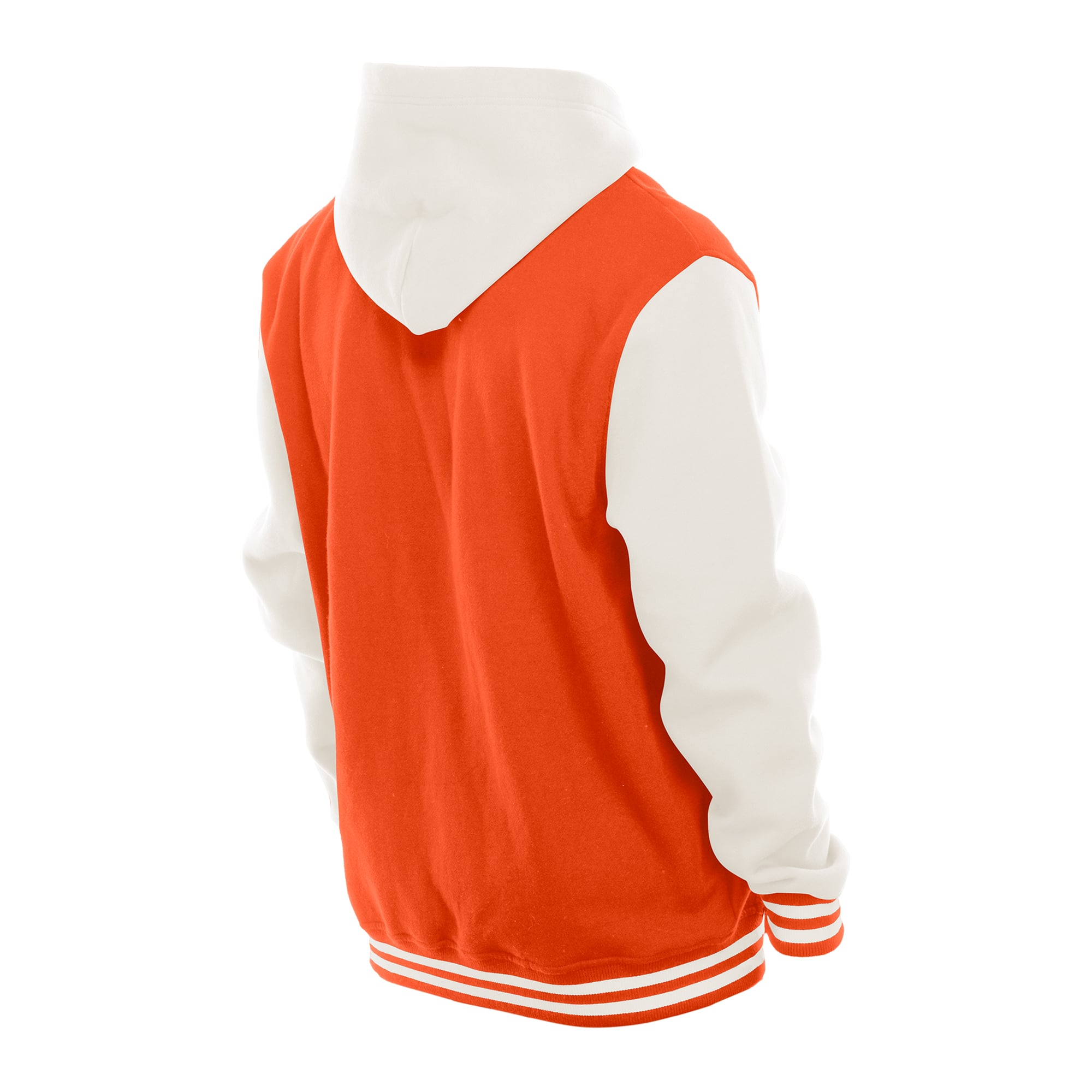 Veste polaire à capuche New Era orange/crème pour homme, modèle Cincinnati Bengals, fermeture boutons-pression.