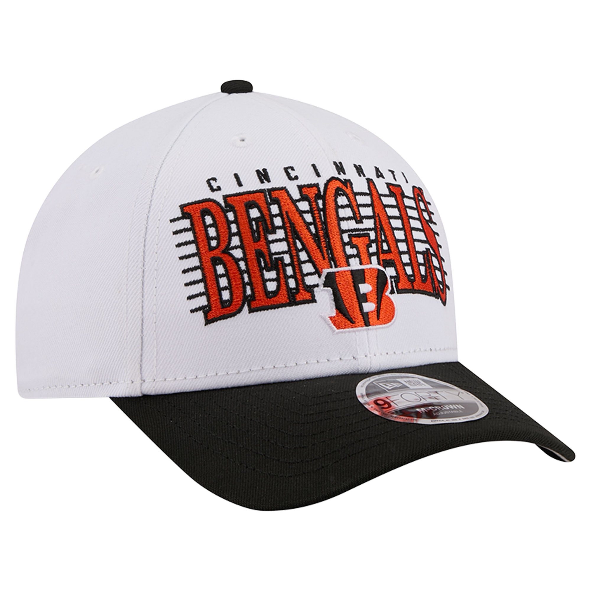 Casquette ajustable New Era blanche et noire Cincinnati Bengals Loyal 9FORTY M-Crown pour homme