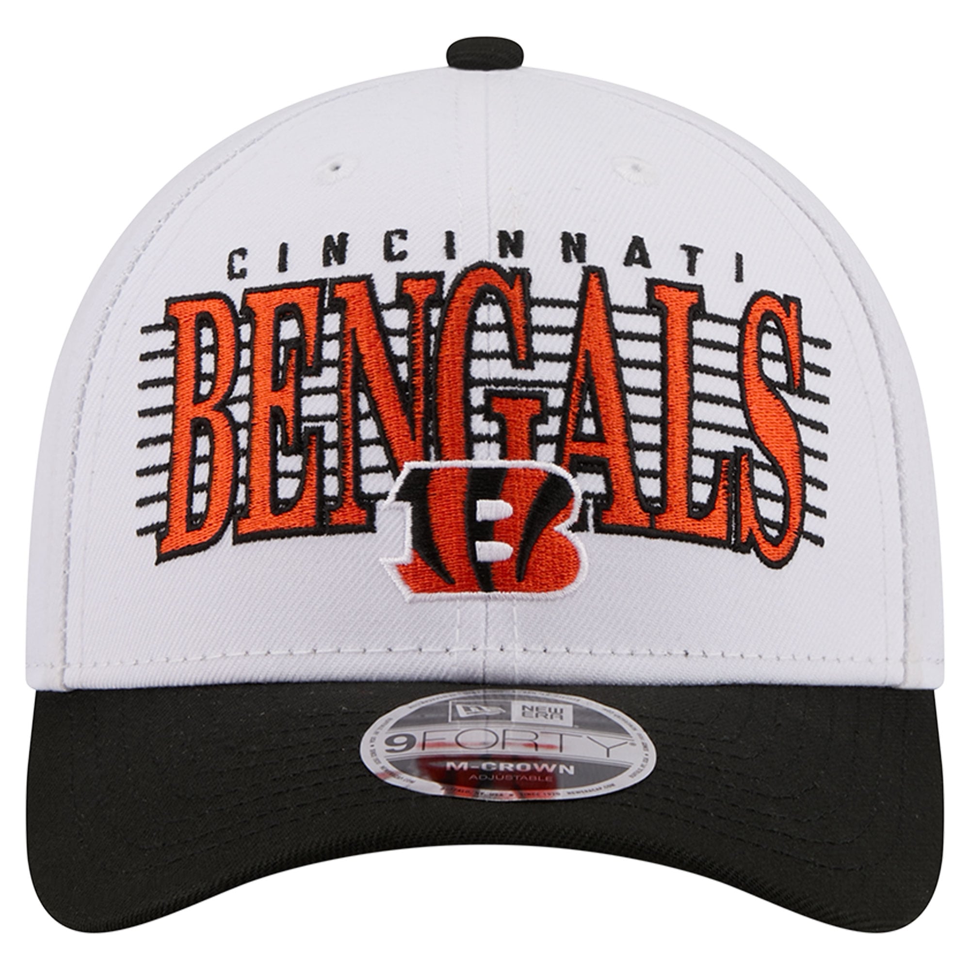 Casquette ajustable New Era blanche et noire Cincinnati Bengals Loyal 9FORTY M-Crown pour homme