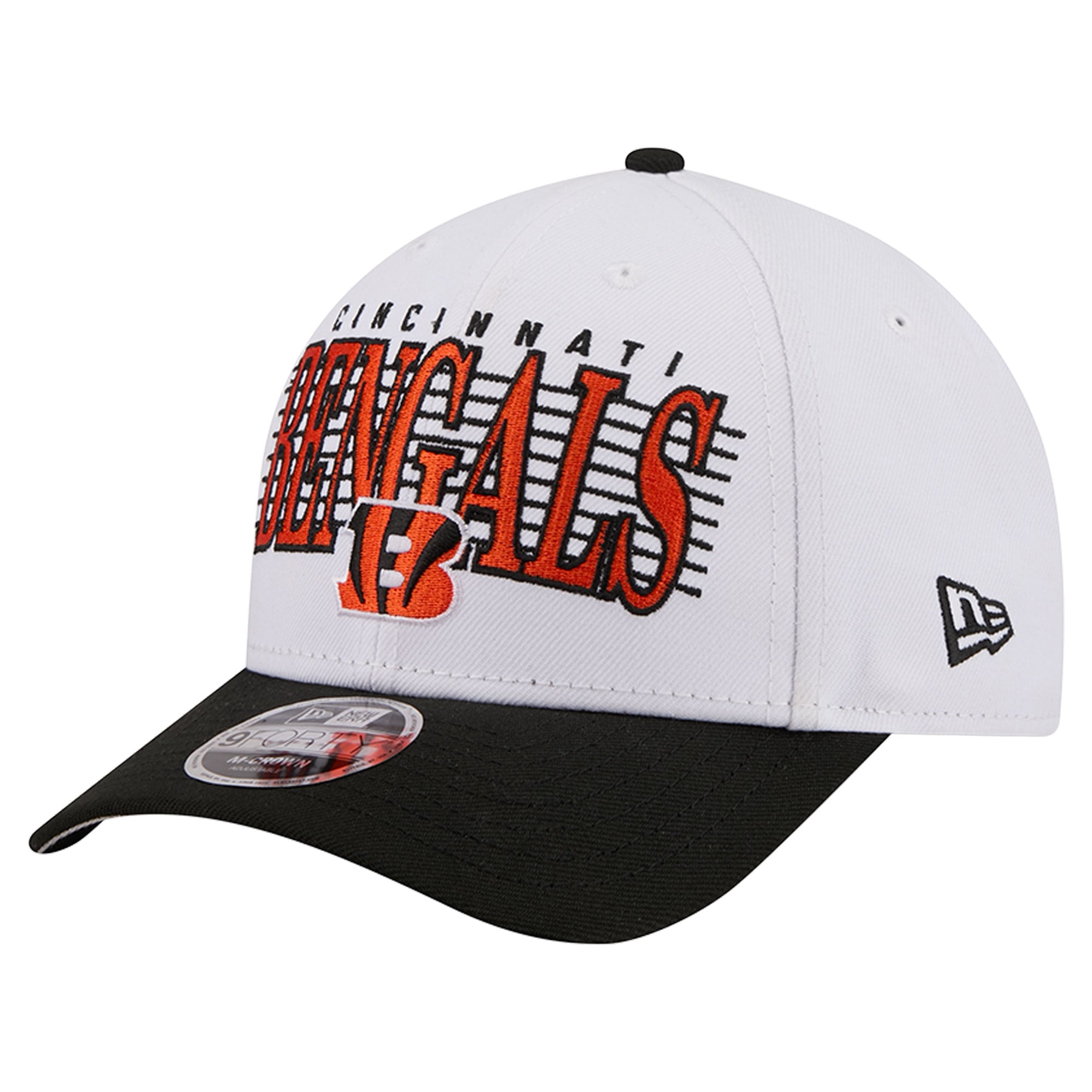 Casquette ajustable New Era blanche et noire Cincinnati Bengals Loyal 9FORTY M-Crown pour homme